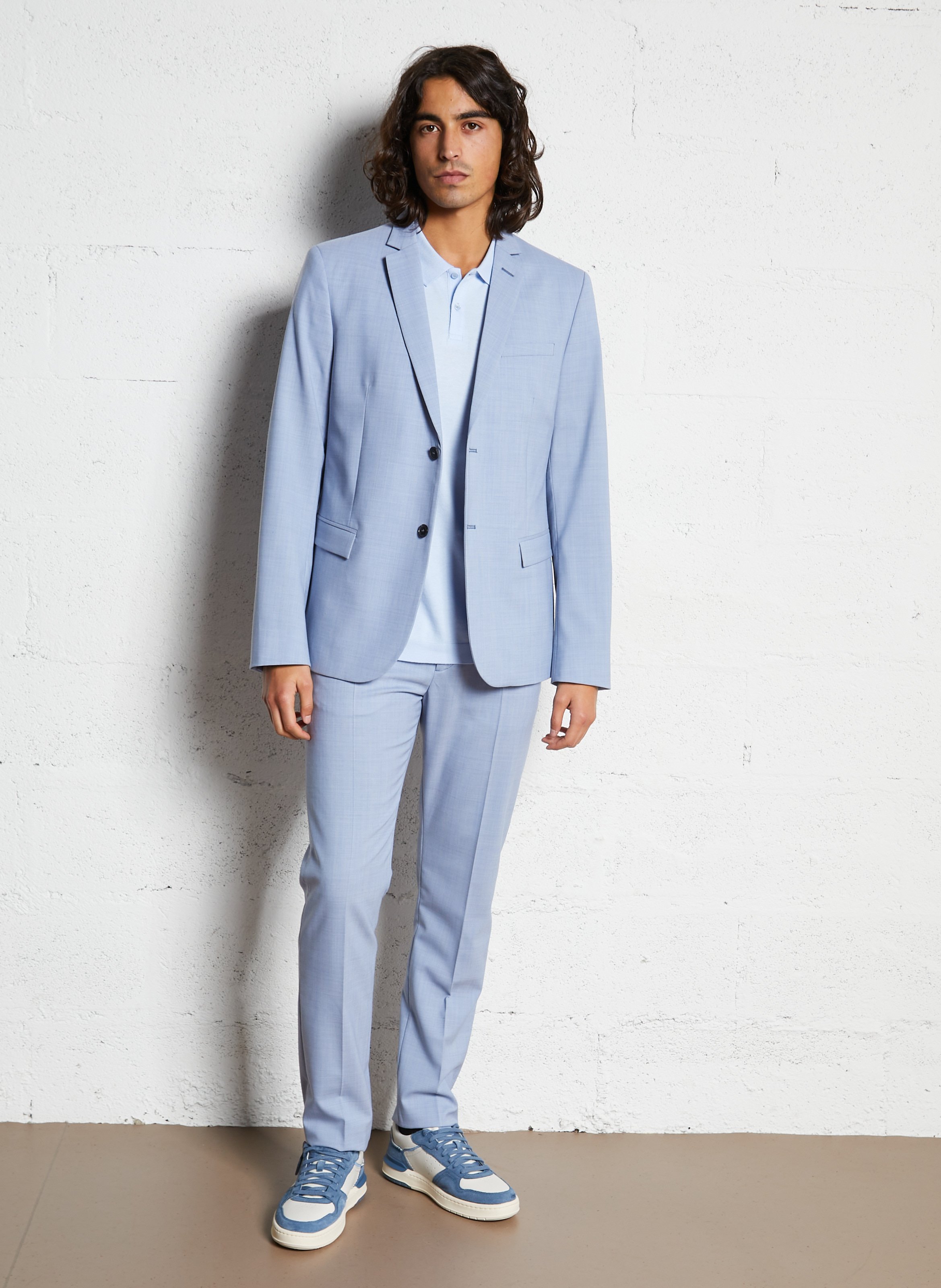 Veste tailleur en laine mélangée IKKS Bleu