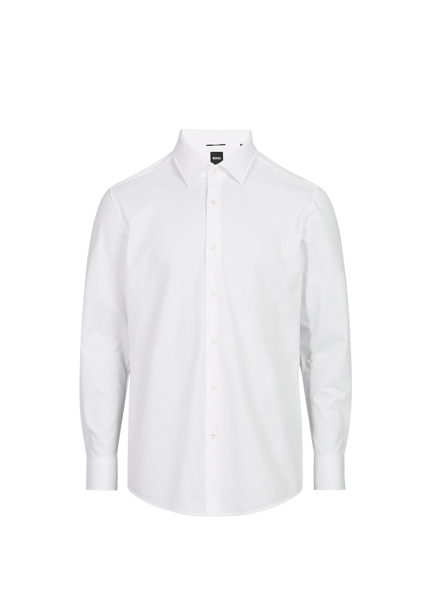 Solid long-sleeve shirt in blended cotton BOSS White