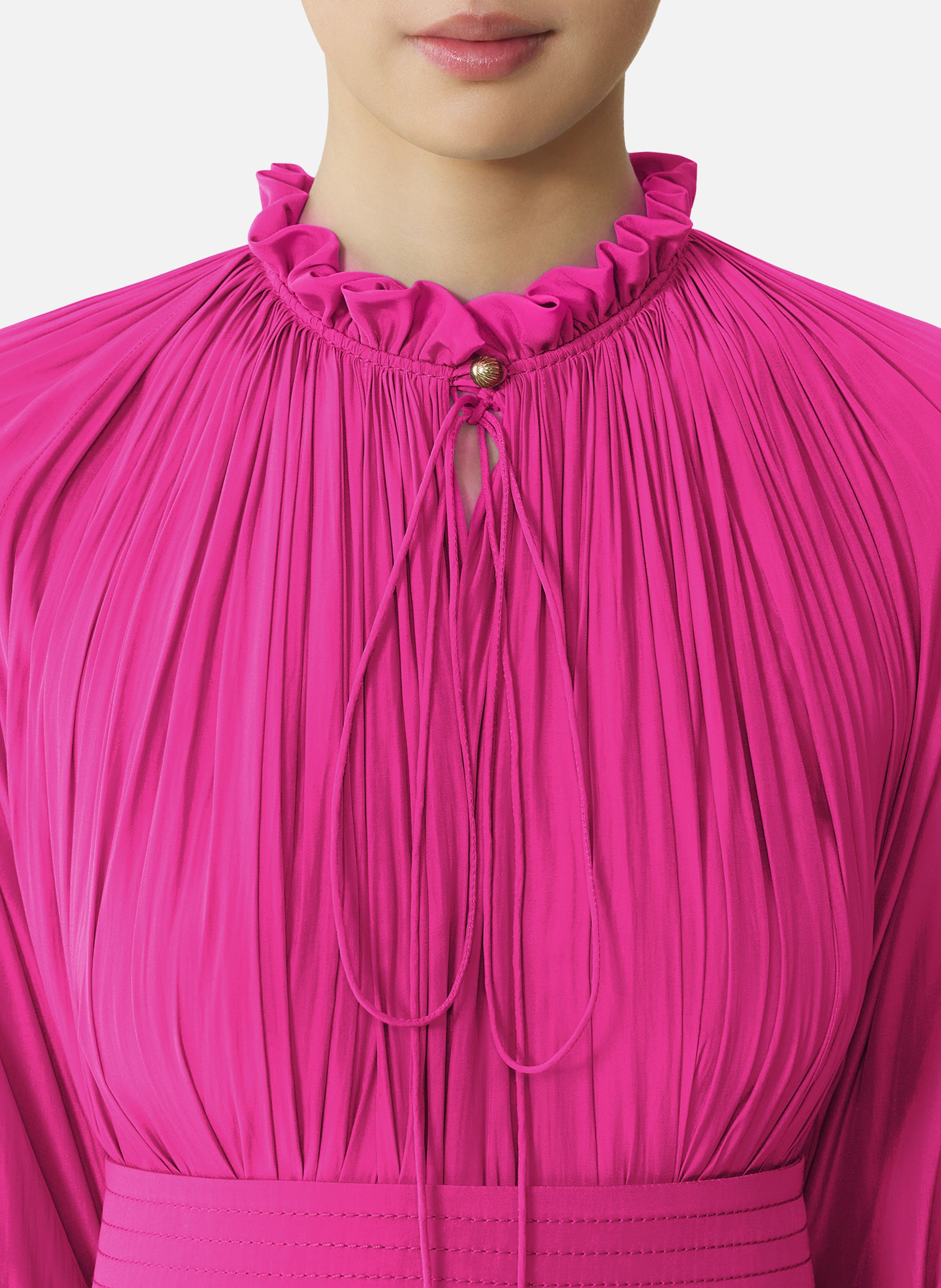 Robe courte en charmeuse LANVIN Rose
