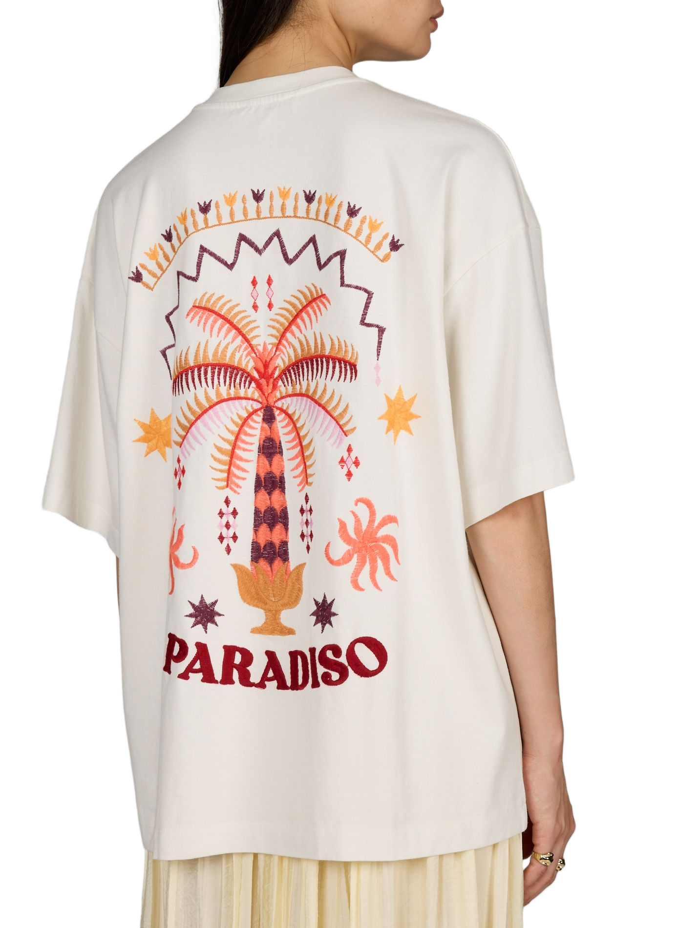 Oversized T-Shirt mit Stickereien TOPSHOP Weiss