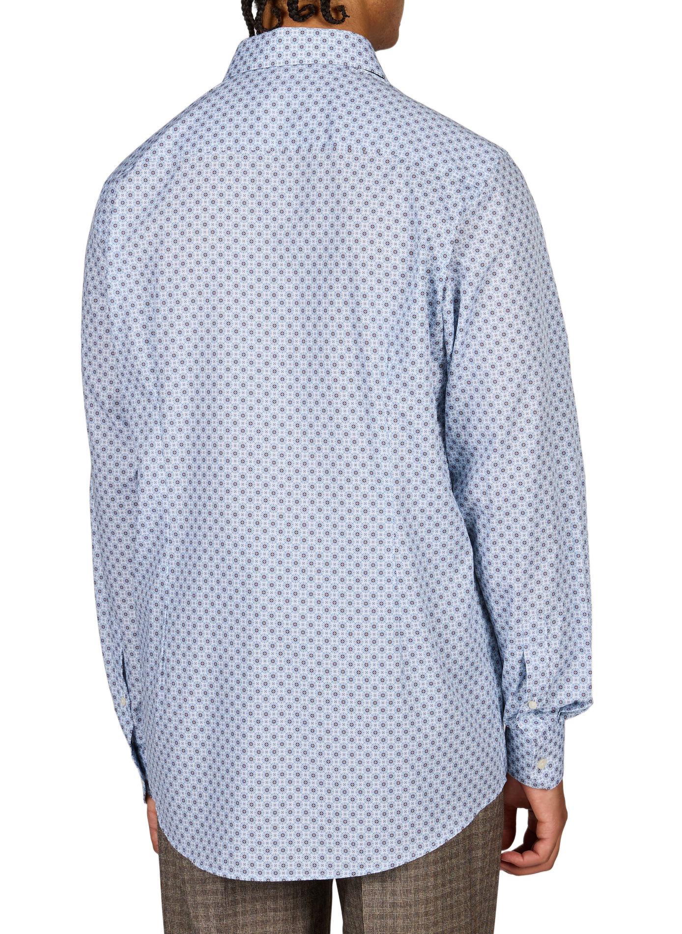 Straight classic collar shirt in printed cotton ETON Blue