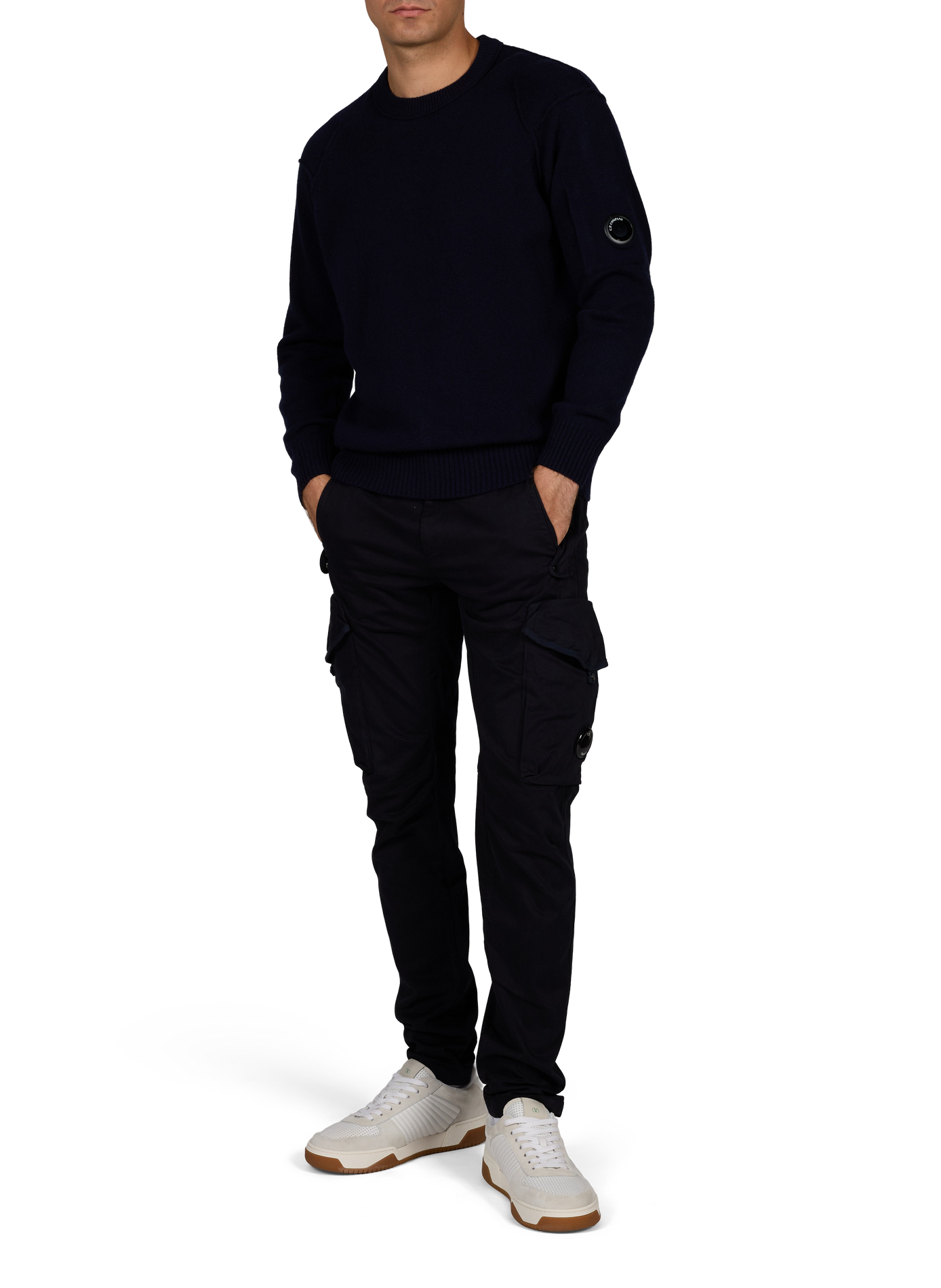 Rechte trui van gemengde wol CP COMPANY Blauw