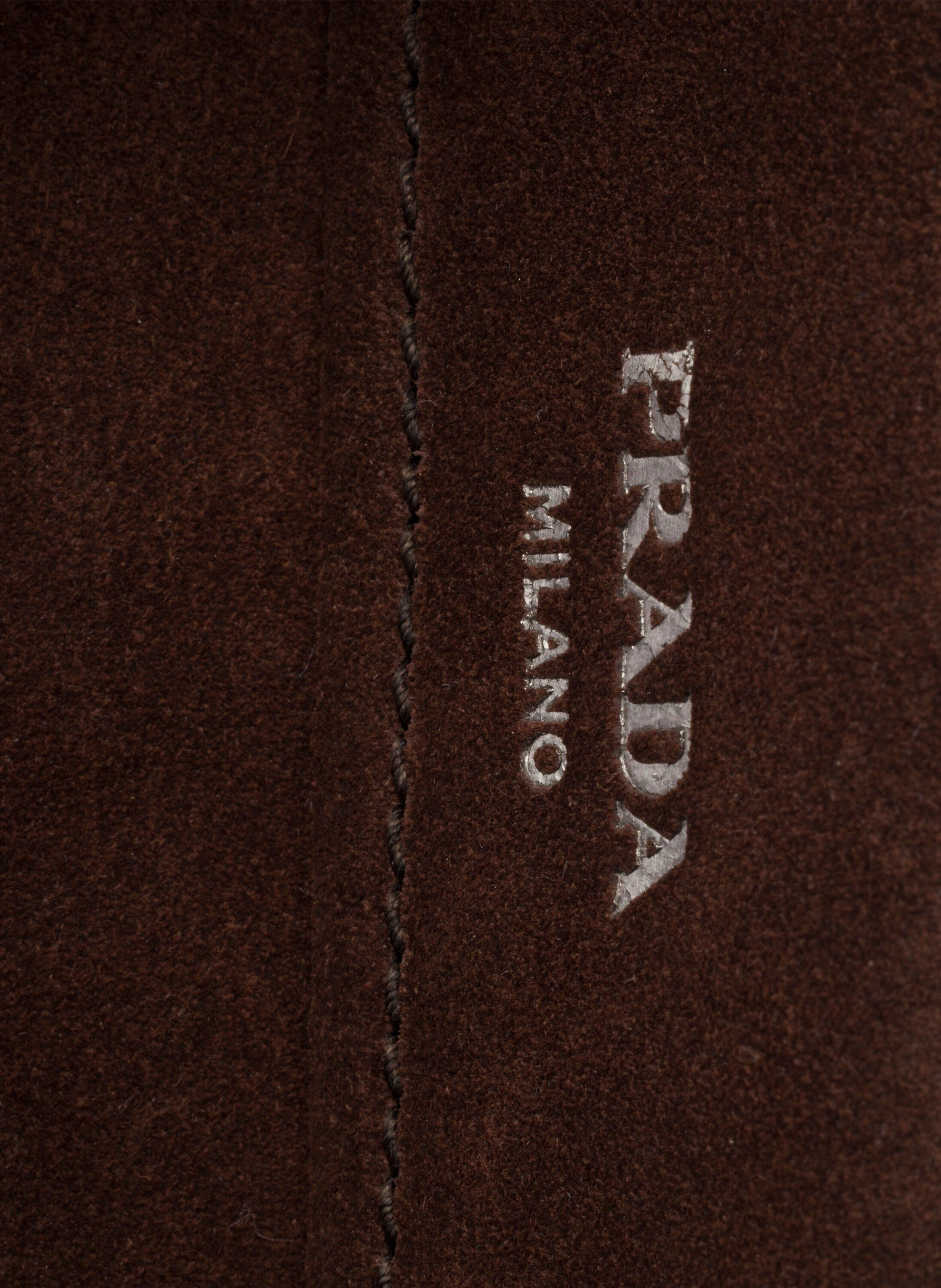 Cabas en veau velours PRADA Marron