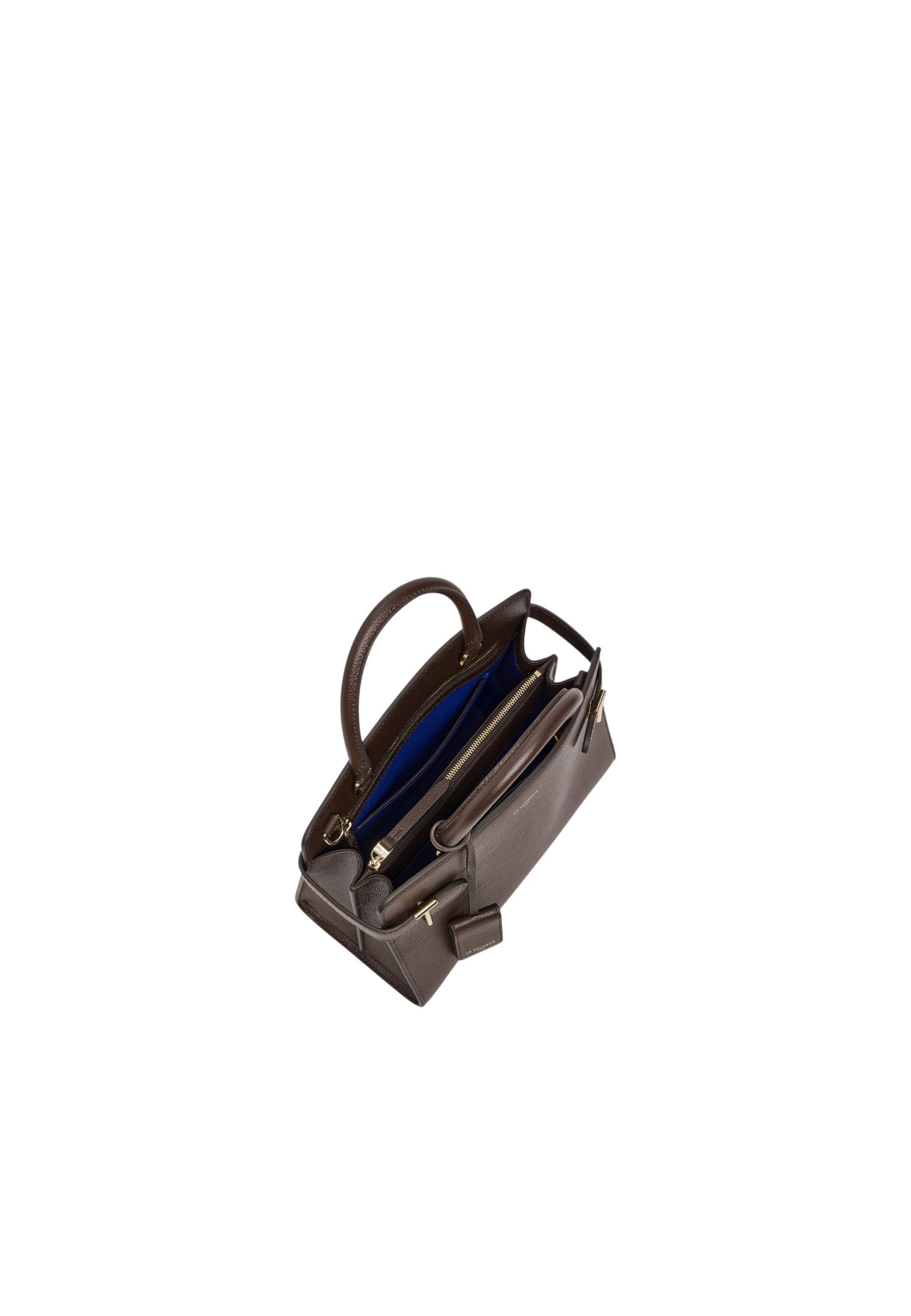 Sac à main moyen modèle emilie en cuir grainé LE TANNEUR Marron