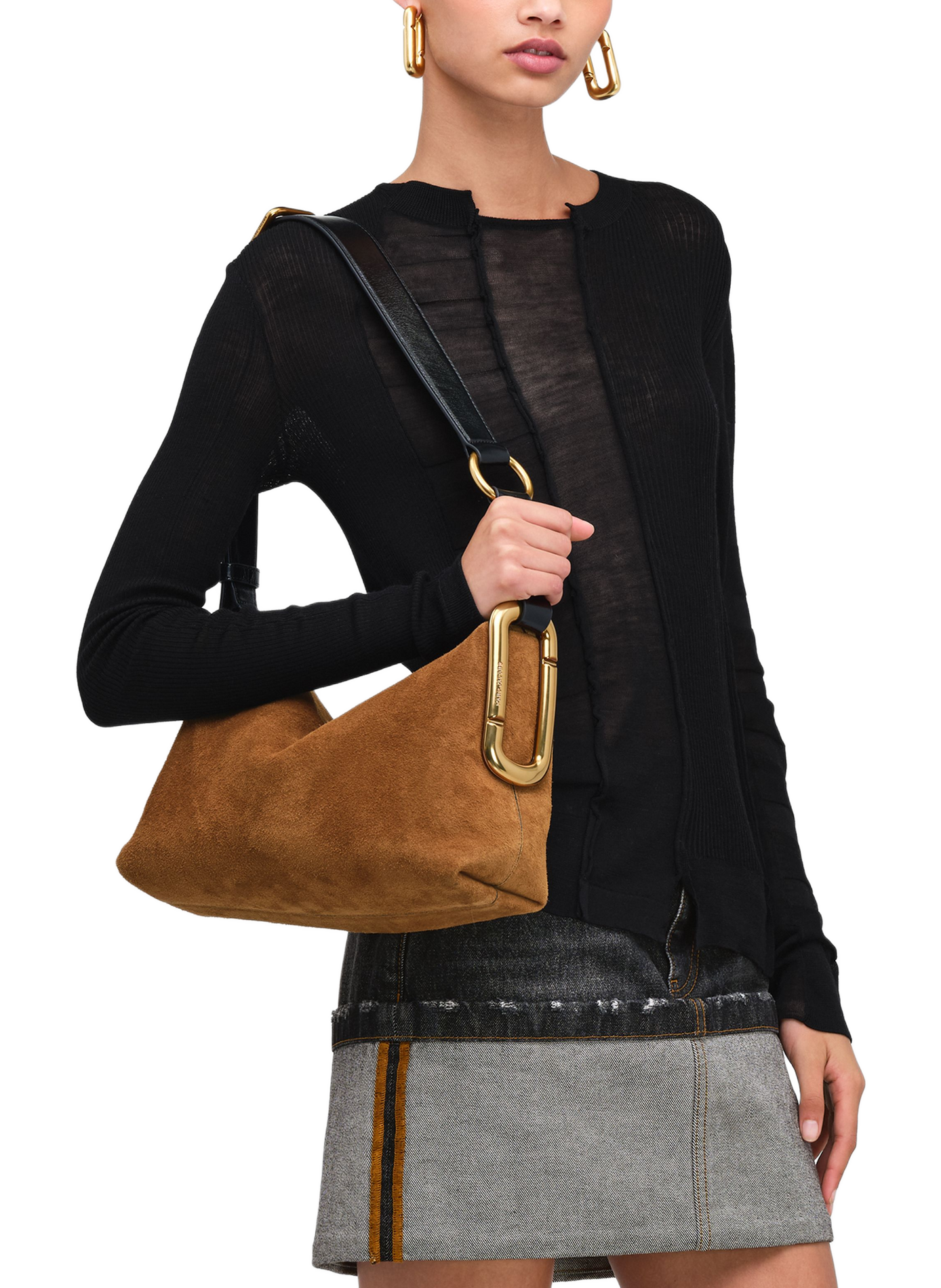 Schoudertas The Scene Medium van suède leer MARC JACOBS Bruin