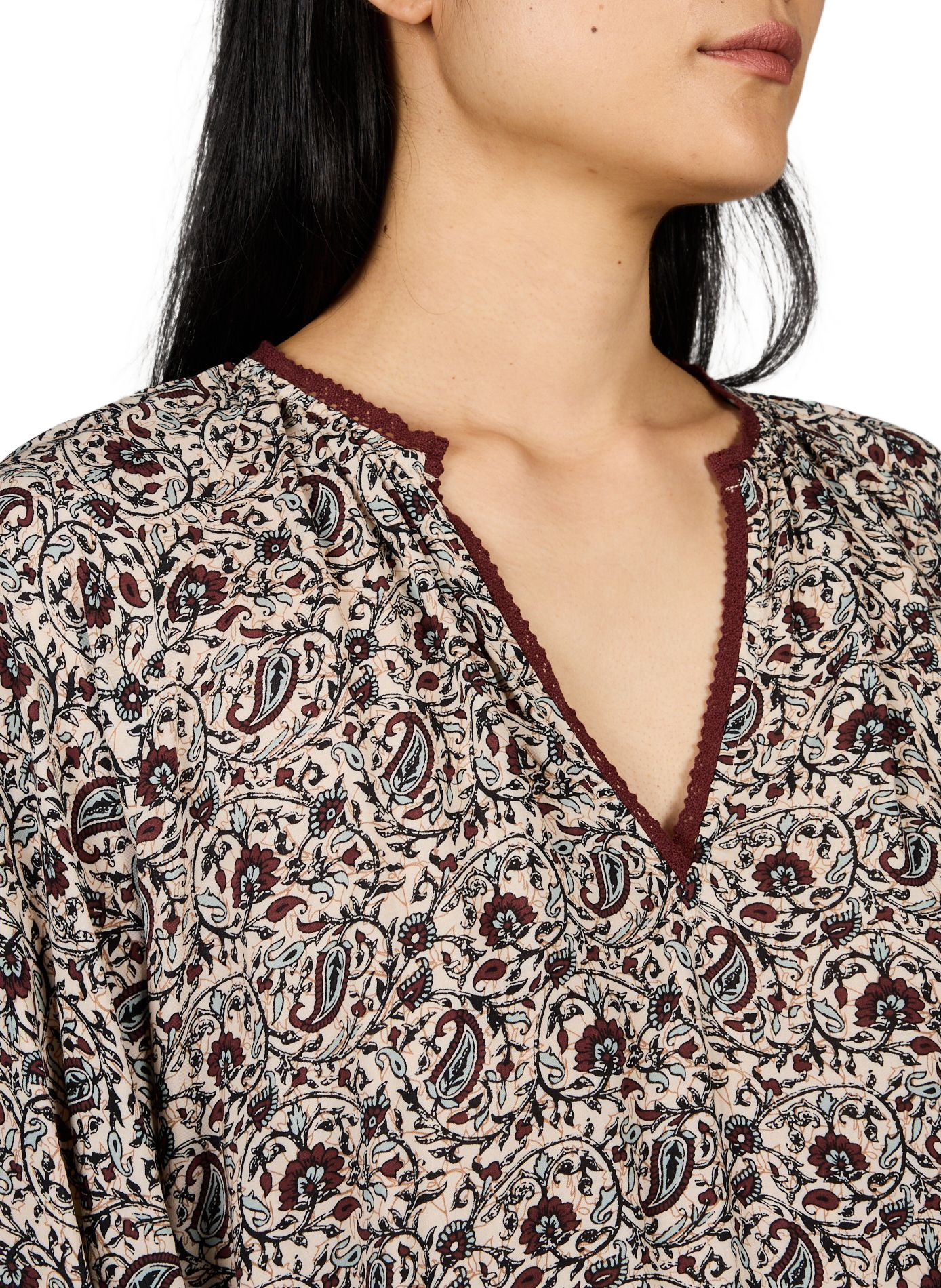 Fließende bedruckte Bluse VILA Beige