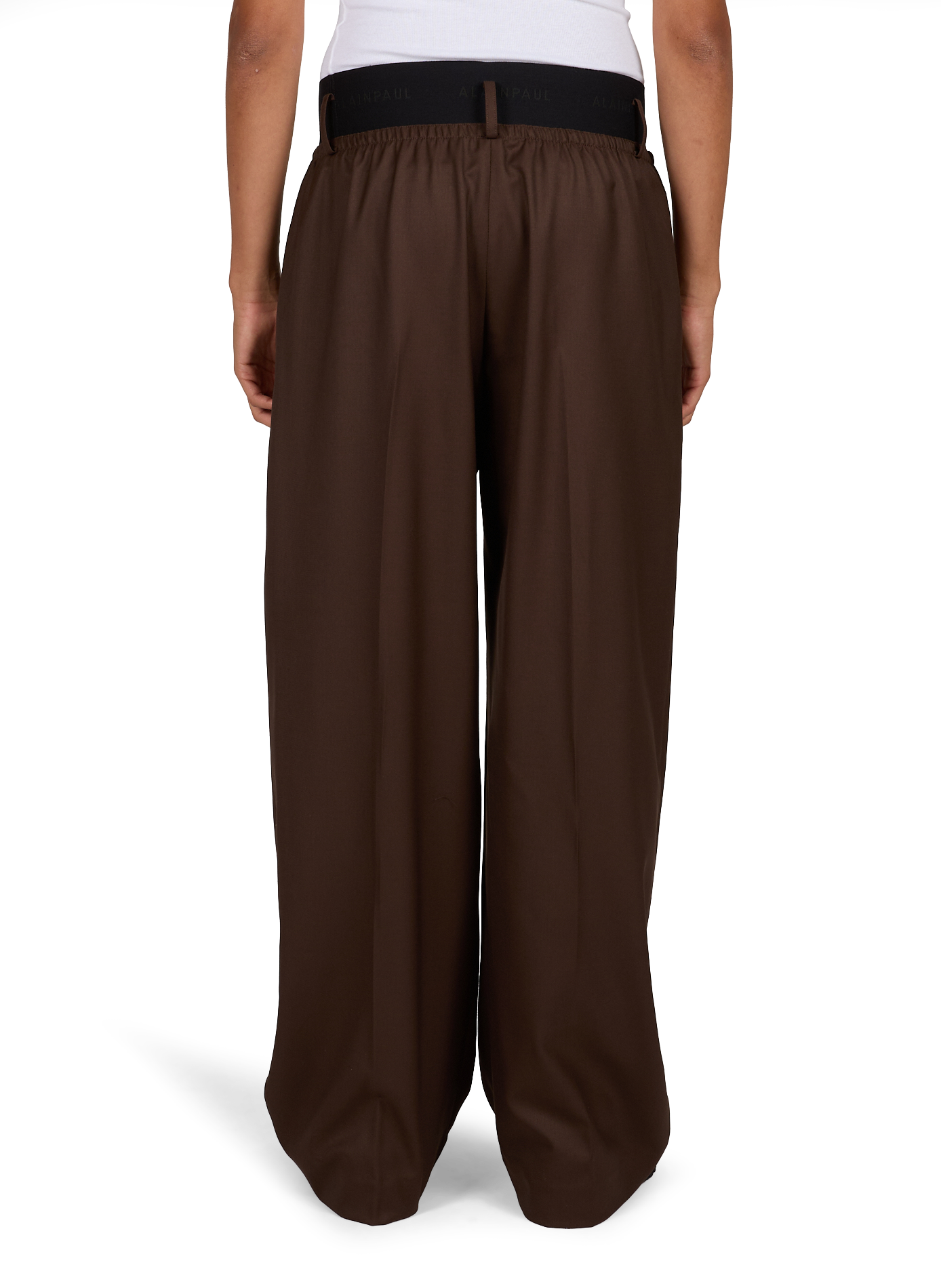 Pantalon à pinces en coton ALAINPAUL Marron