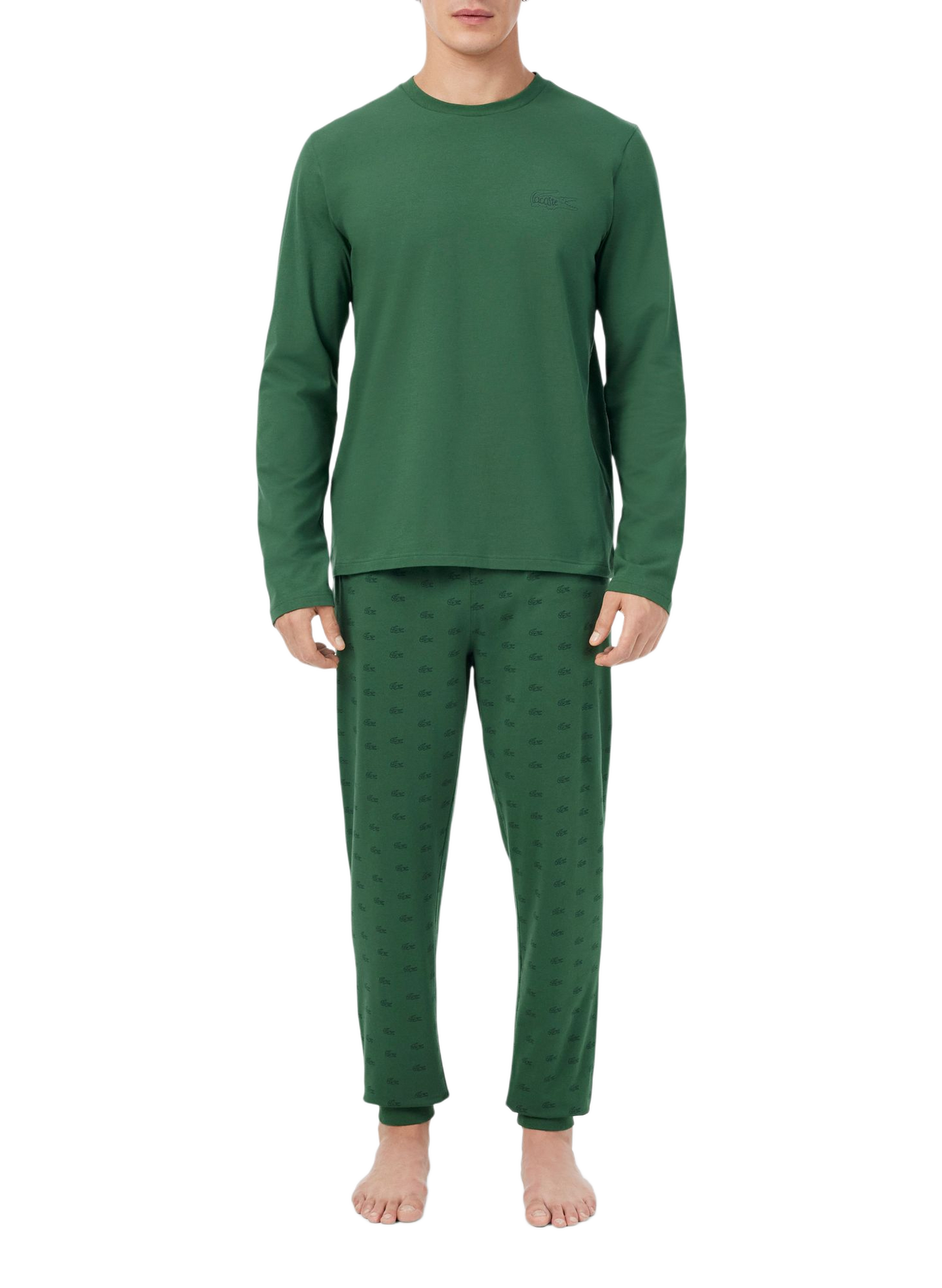 Ensemble de pyjama en coton mélangé LACOSTE Vert