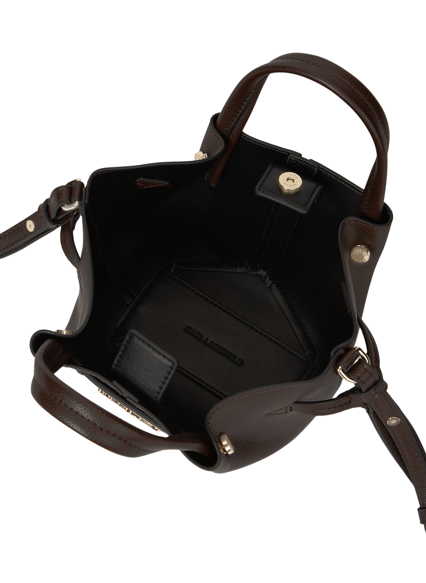 Handbag K/Pierced mini KARL LAGERFELD Brown
