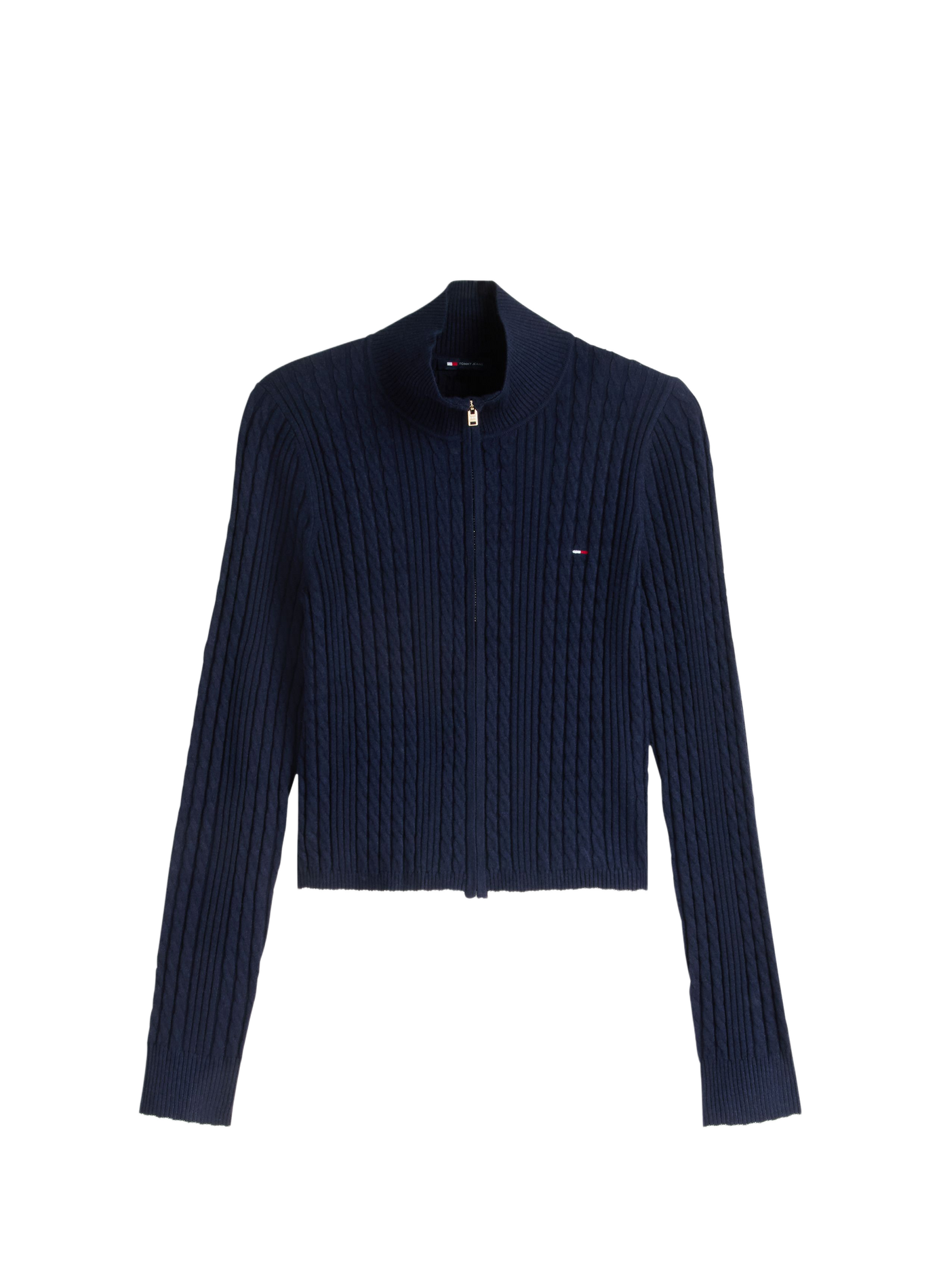 Plain fitted high-neck cardigan TOMMY HILFIGER Blue