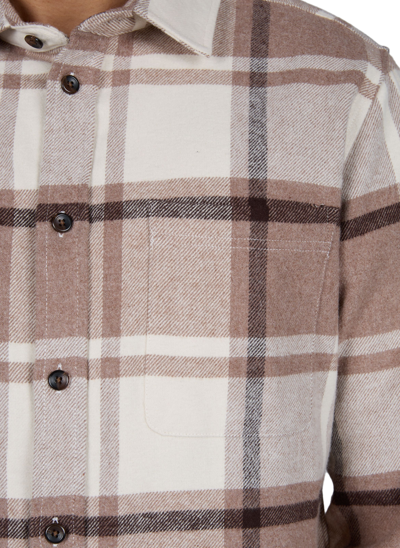 Straight cotton check shirt LES DEUX Khaki