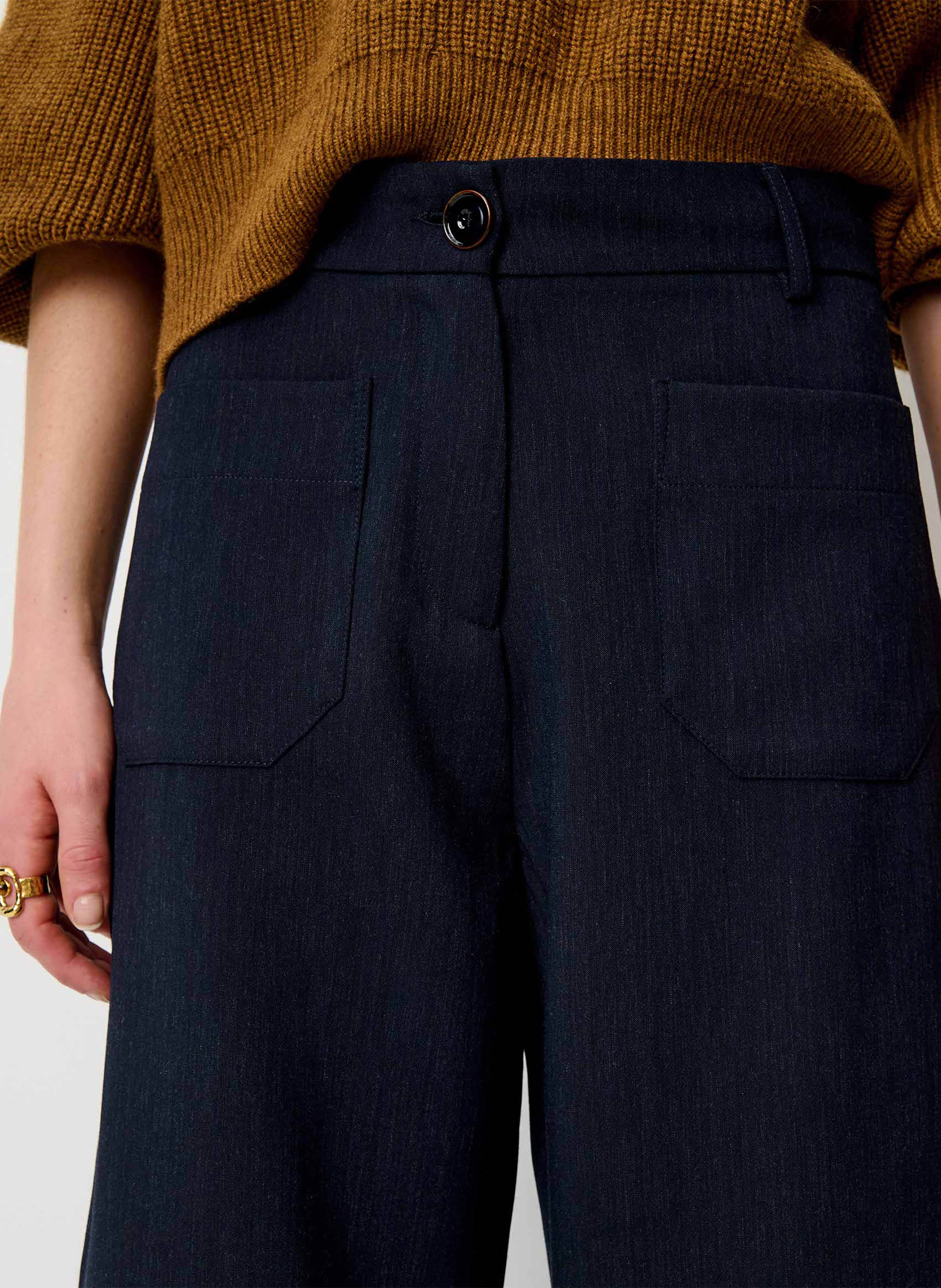 Pantalon droit à jambes raccourcies hudkin SESSUN Bleu