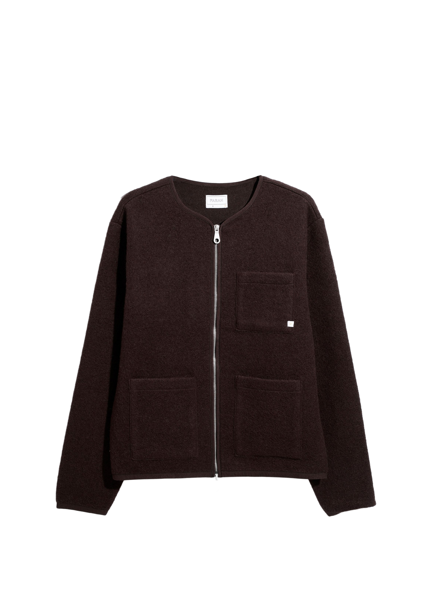 Veste droite en laine mélangée FARAH Bruin