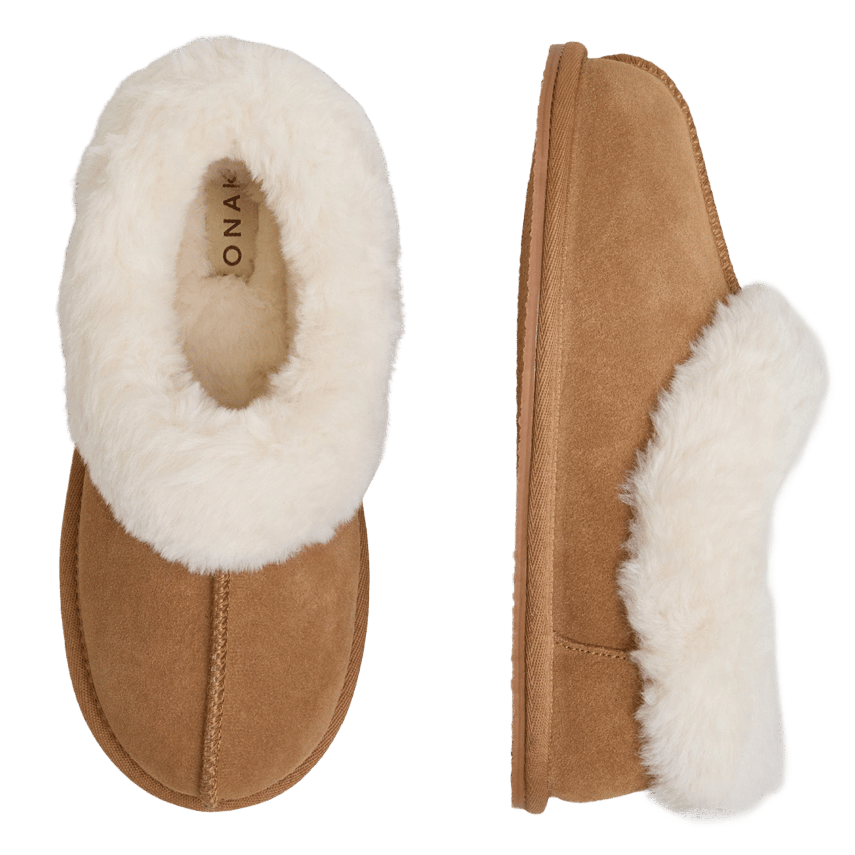 Chaussons bouts ronds en cuir mélangé joyeuse JONAK Marron