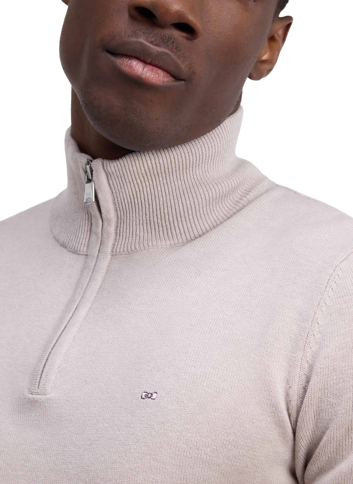 Zip-Up High-Neck Sweater in Wool Blend | Grey EDEN PARK Men