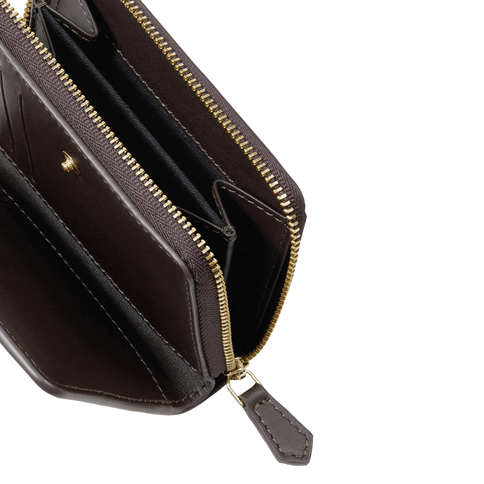 Portefeuille uni en cuir bifold BA&SH Marron