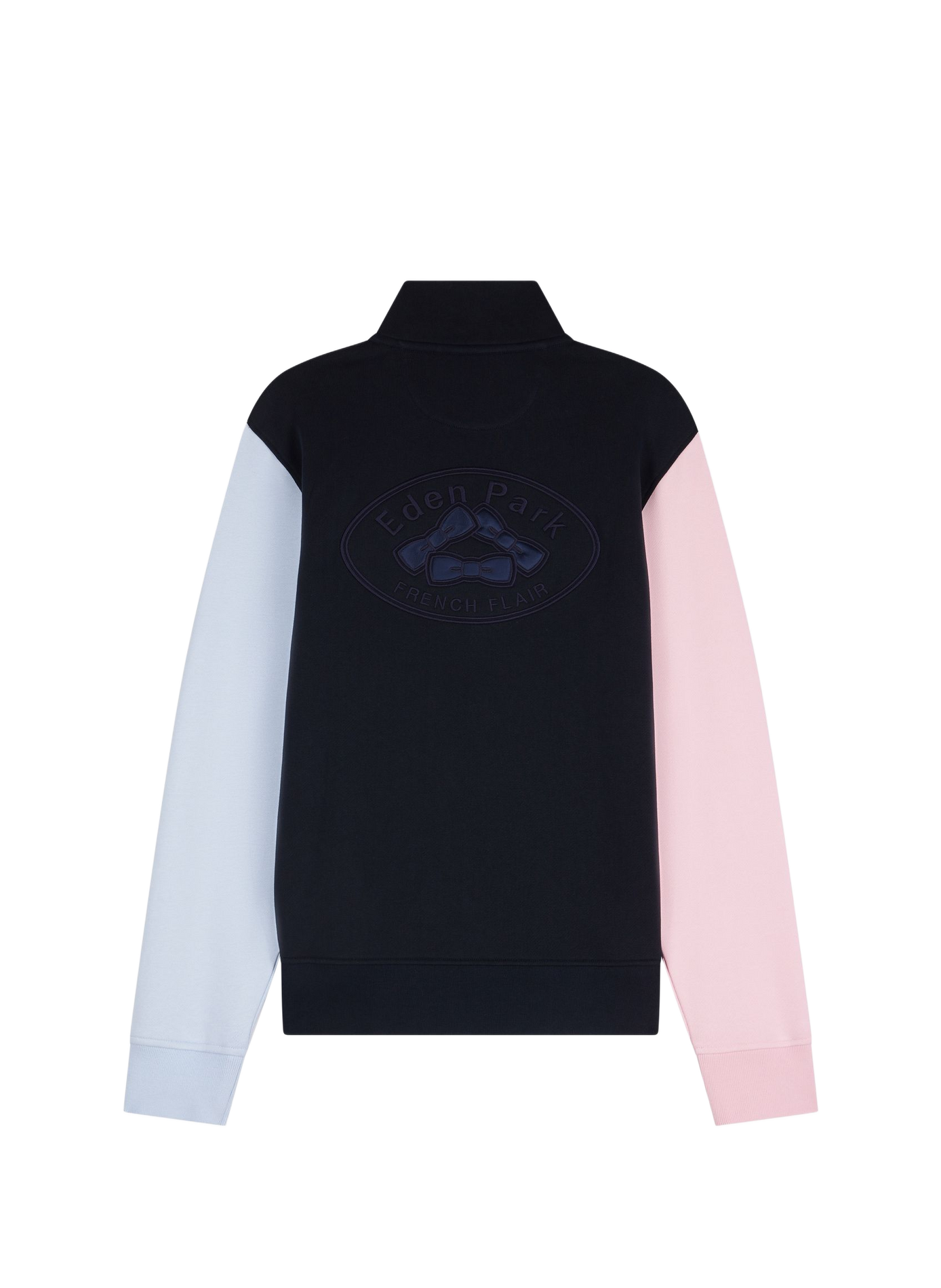 Gerade geschnittenes Sweatshirt mit Troyerkragen aus Baumwolle EDEN PARK Blau