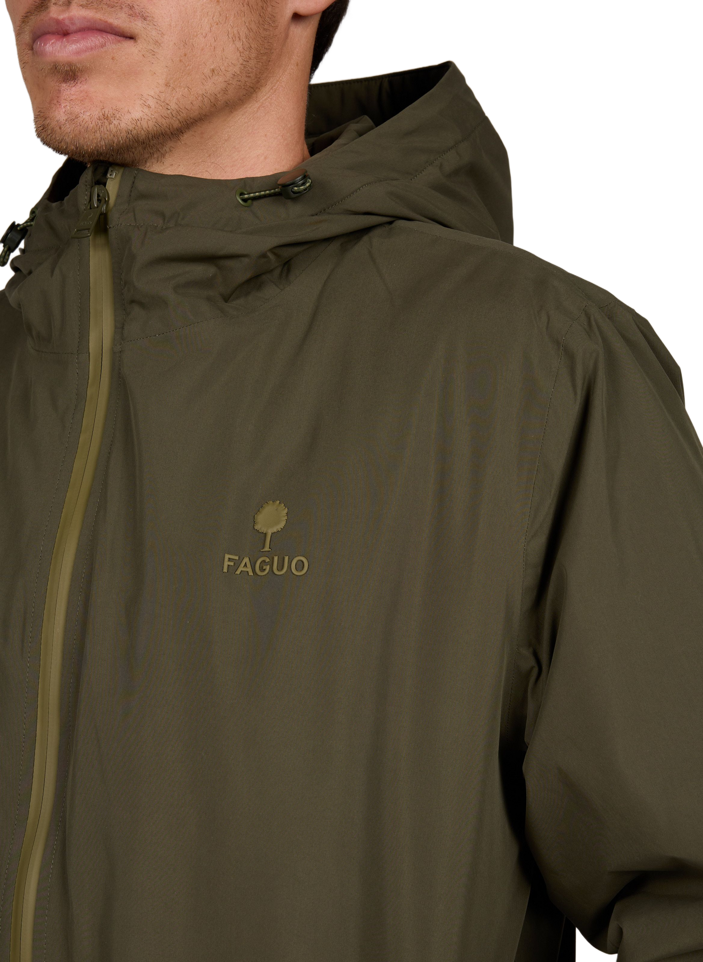 Straight hooded parka FAGUO Green