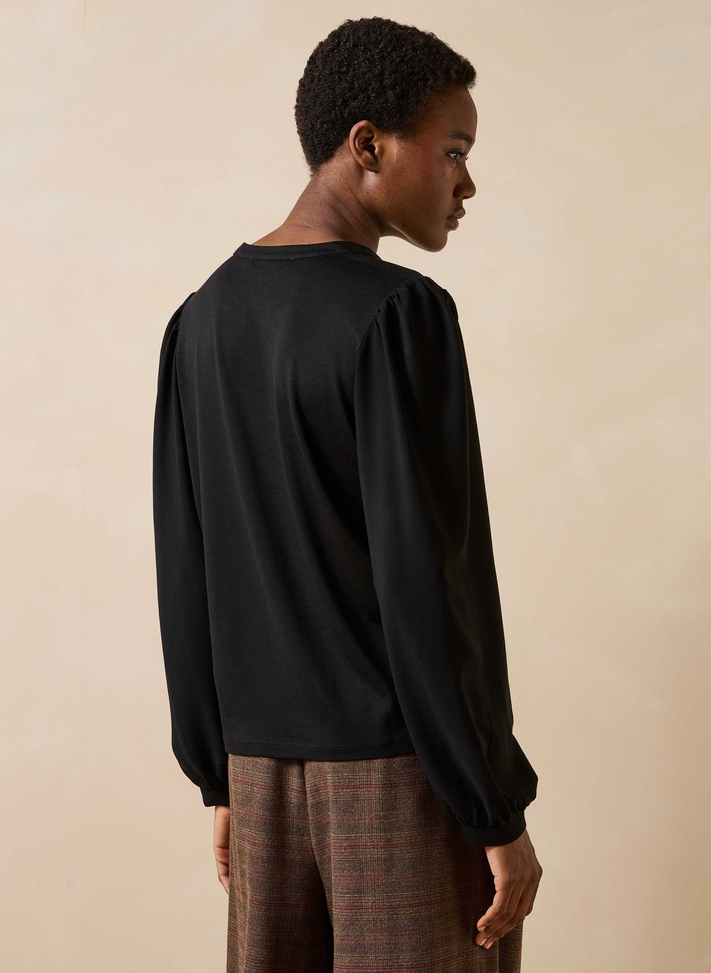 T-shirt met V-hals LA FEE MARABOUTEE Zwart