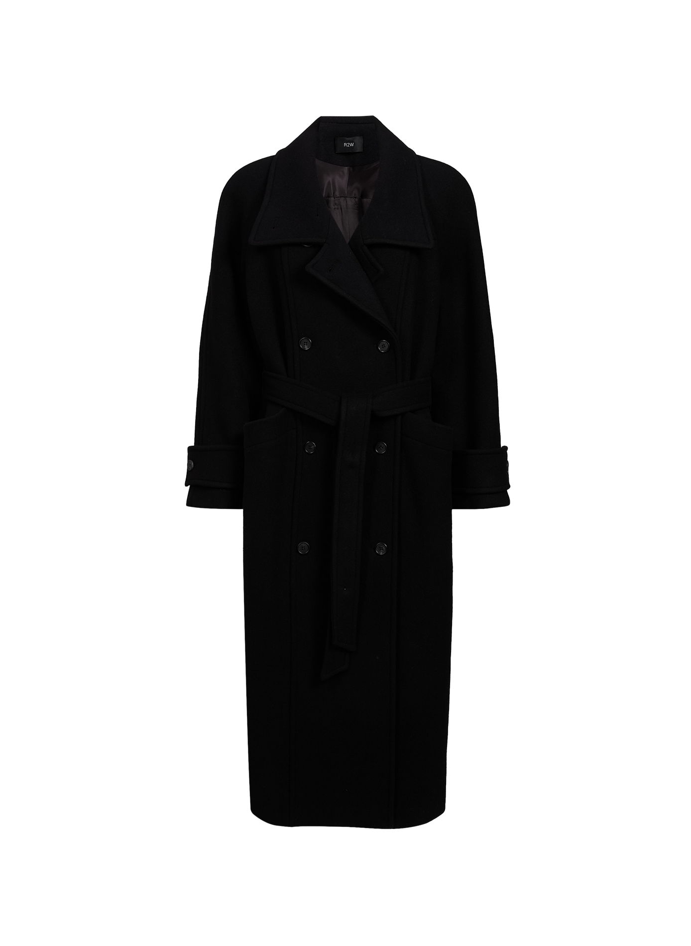 Manteau long Soren en laine et cachemire R2W Noir