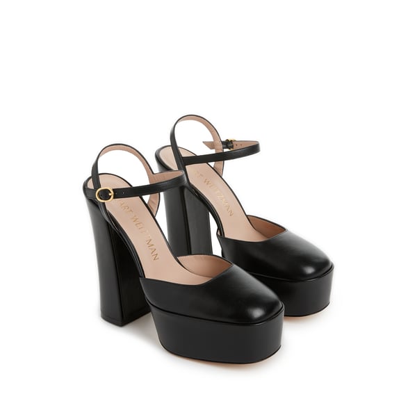 Sandales à talon en cuir