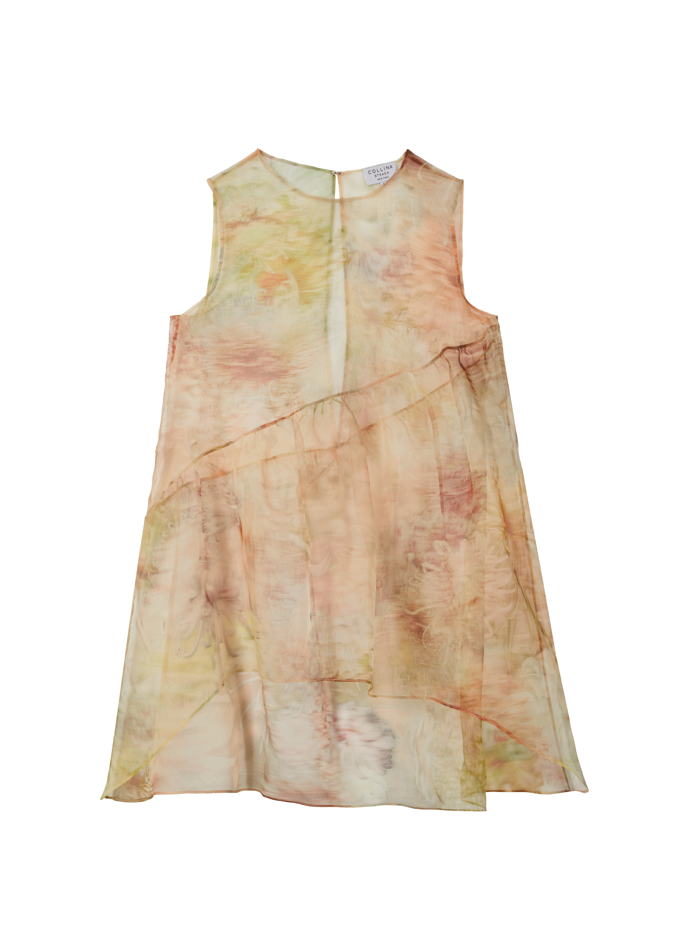 Robe courte en organza de soie COLLINA STRADA Multicolore