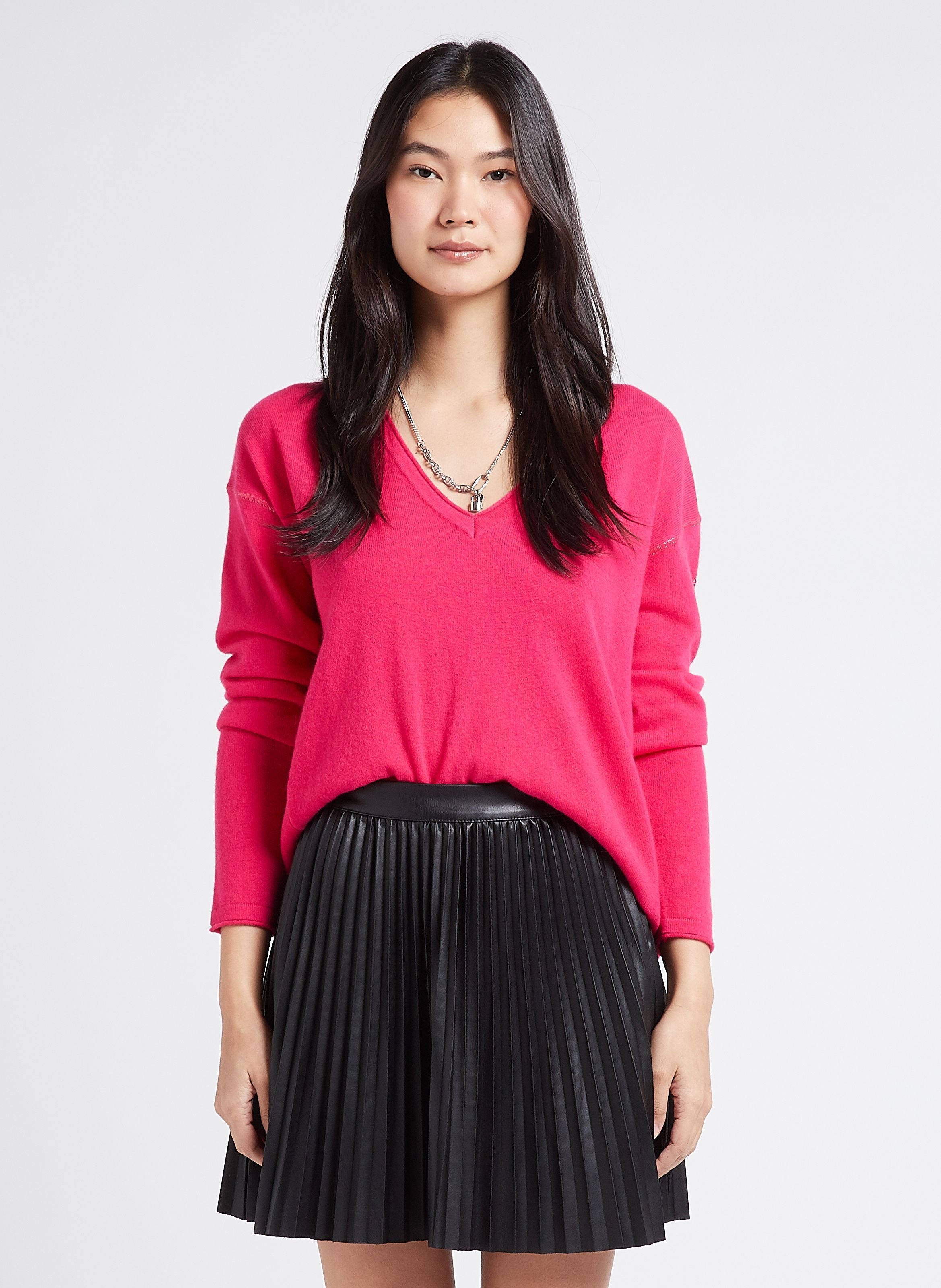 Pull col v en cachemire