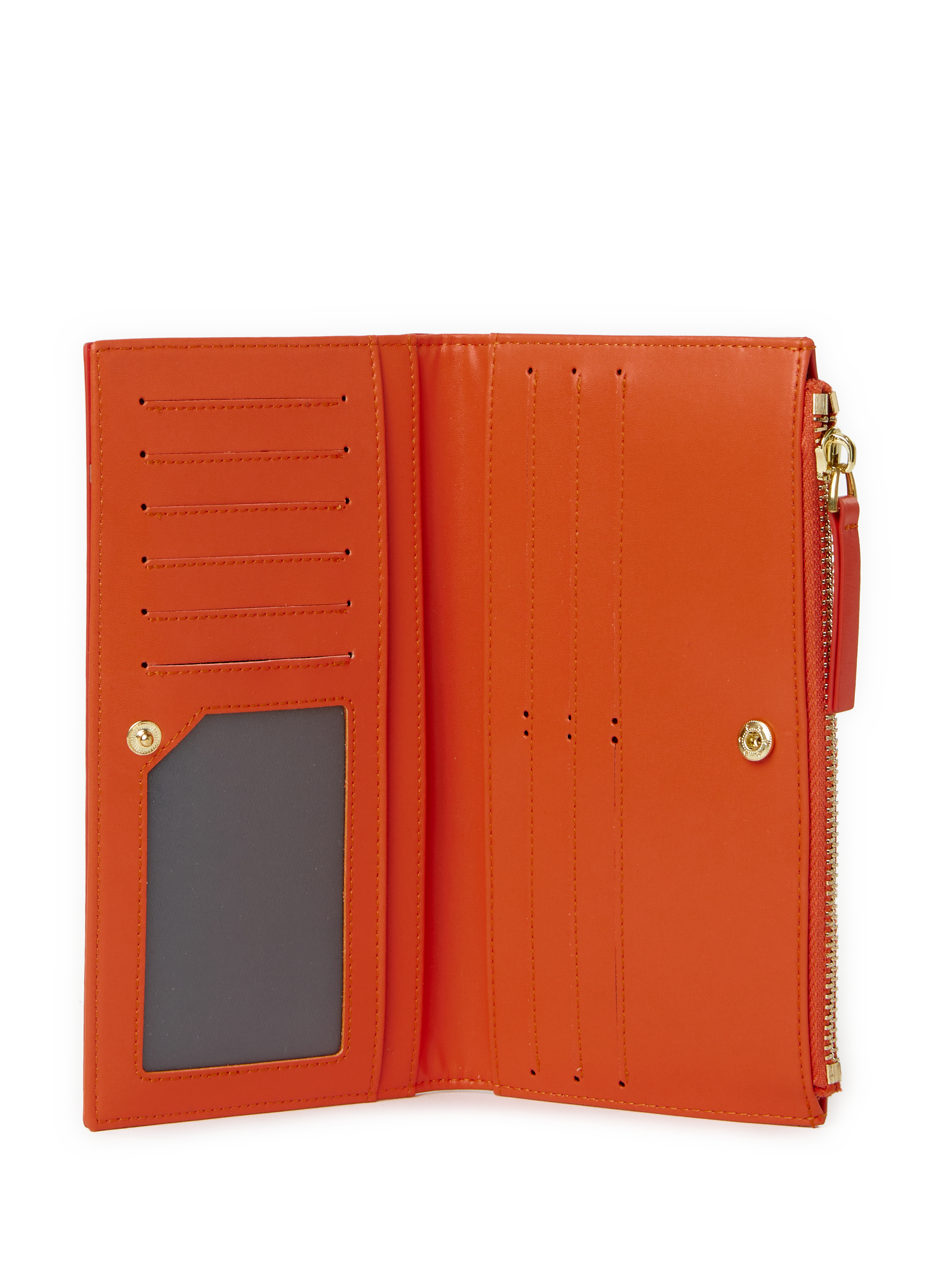 Large smooth leather wallet SAISON 1865 Orange