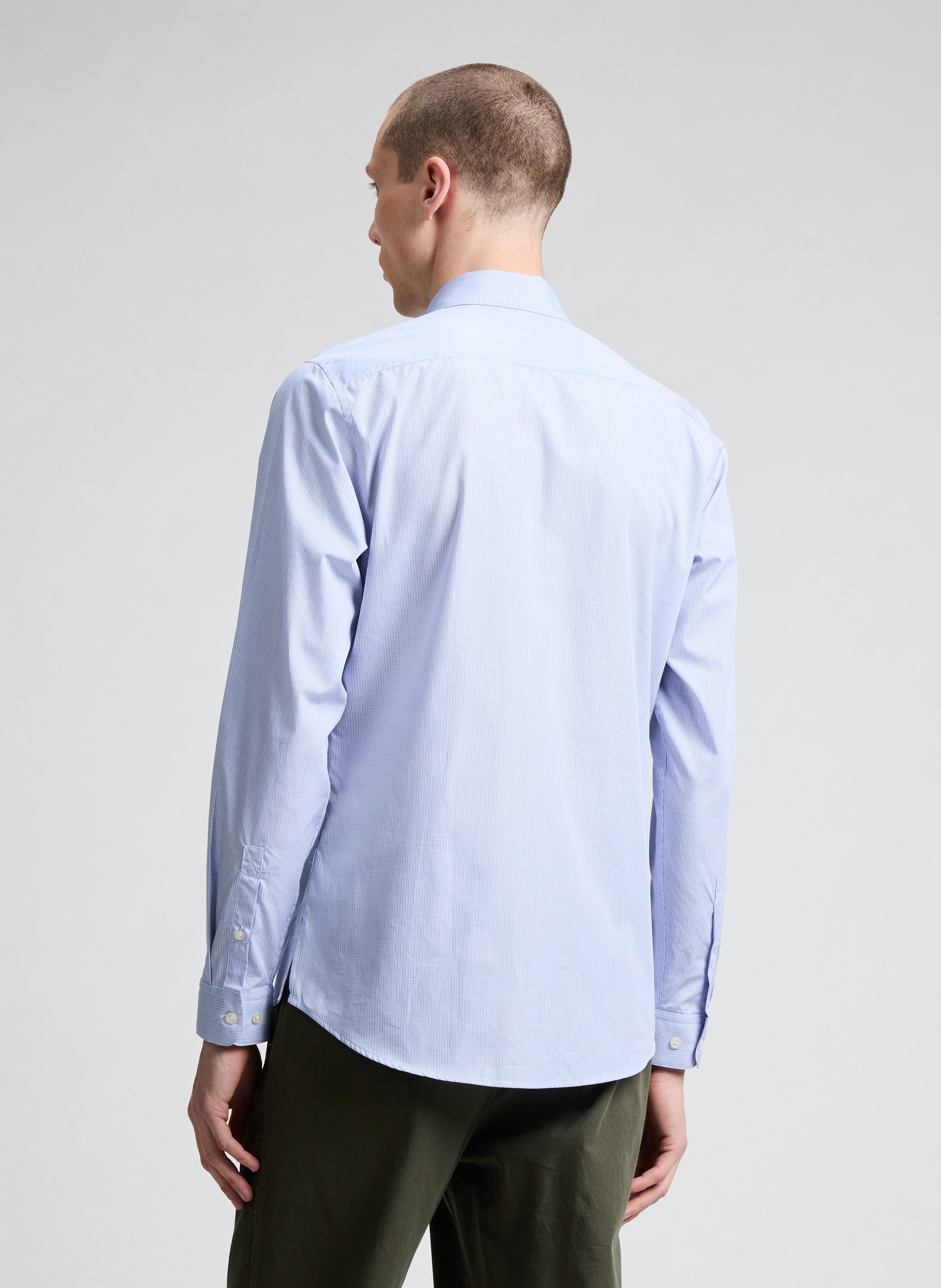 Chemise à carreaux slim AU PRINTEMPS PARIS Bleu