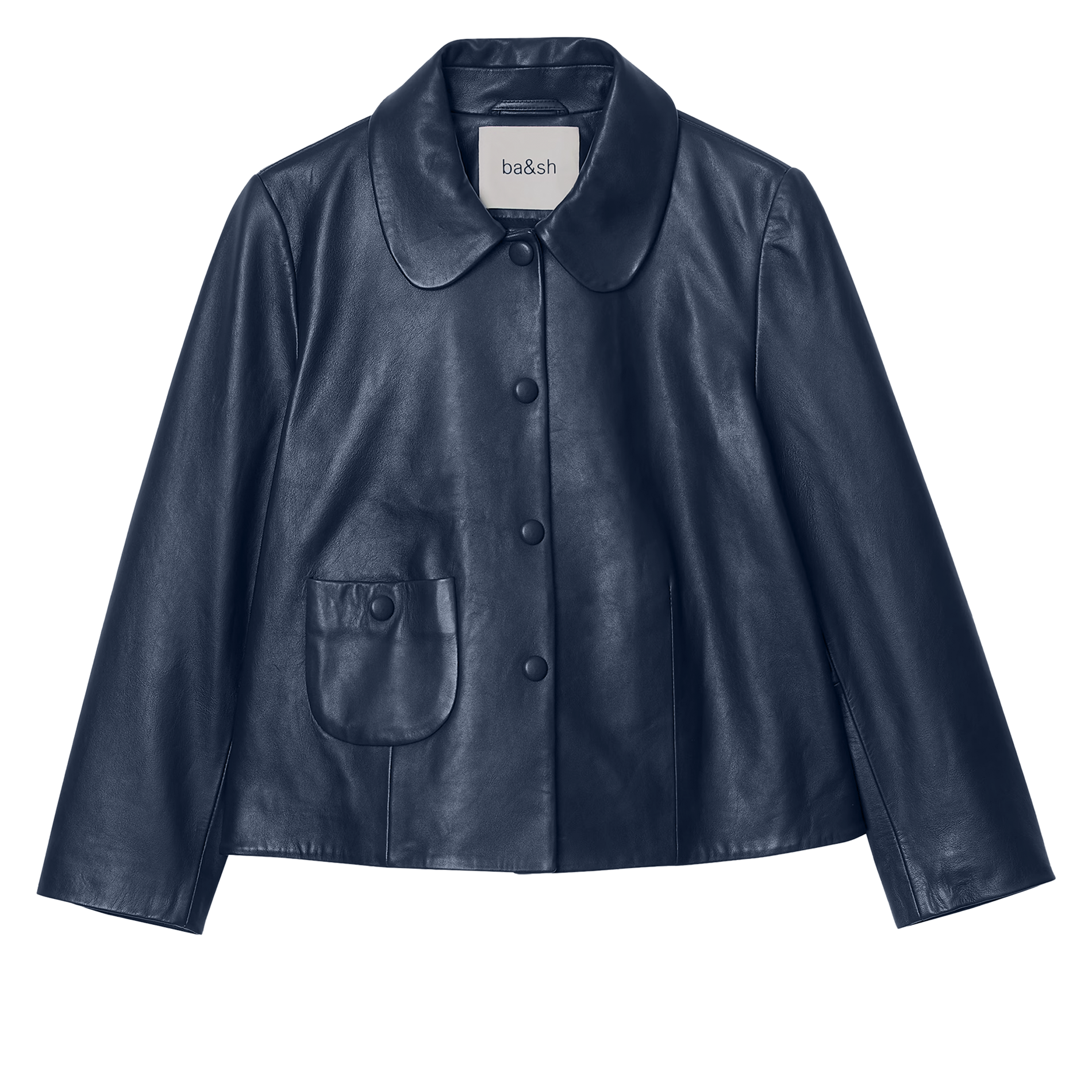 Veste col chemise en cuir milos BA&SH Bleu