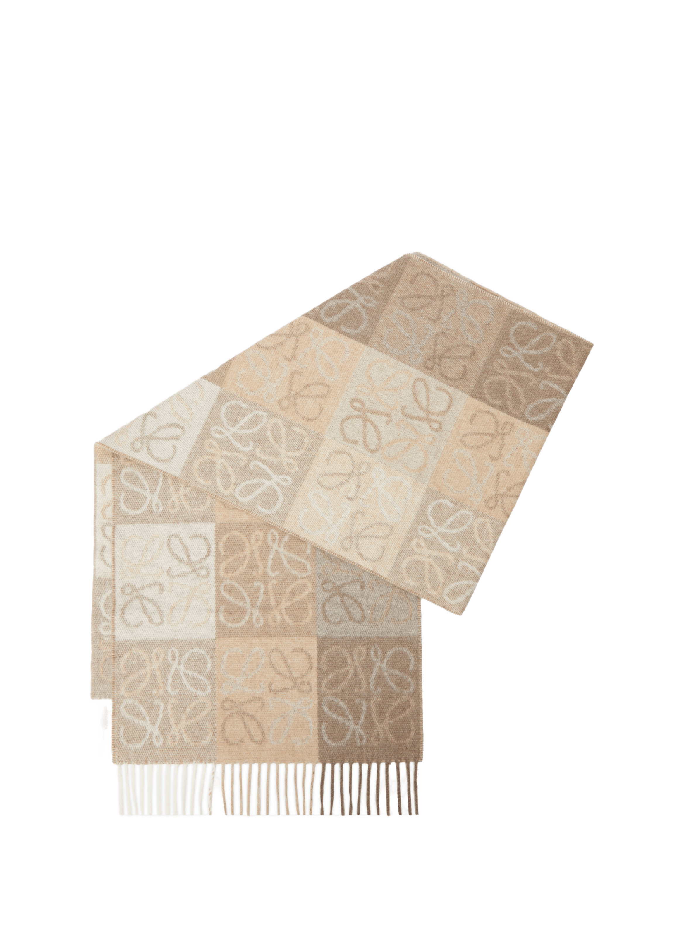 Echarpe Anagram en laine et cachemire Beige