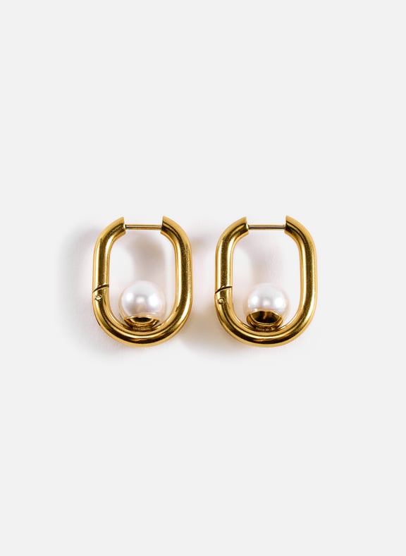 Pearl earrings Golden by AU PRINTEMPS PARIS AU PRINTEMPS PARIS Pearl earrings Golden