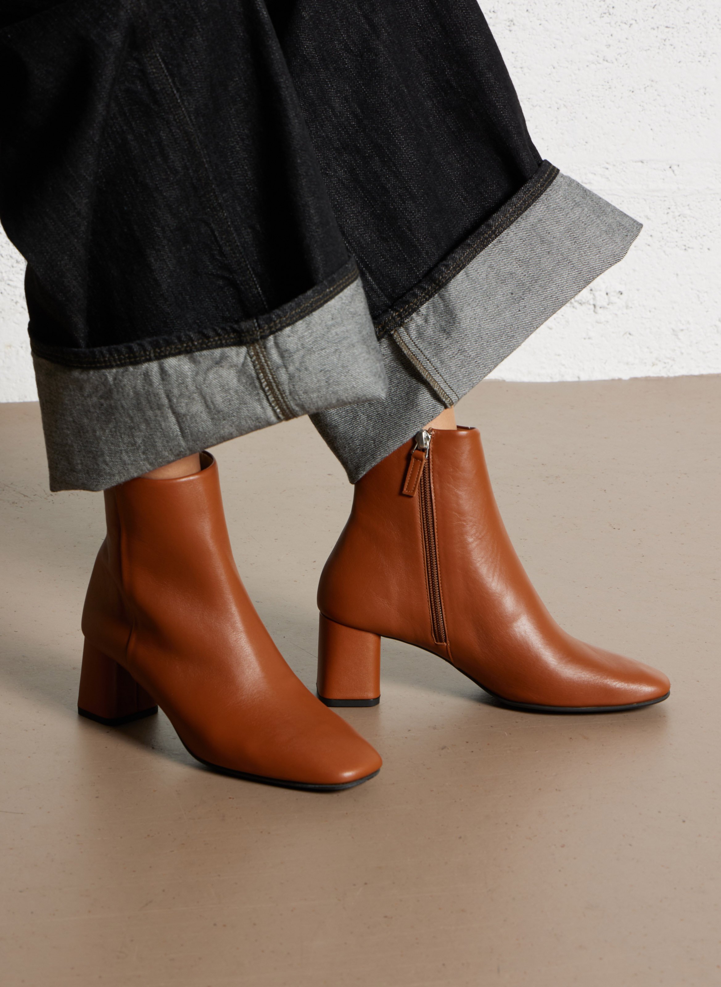 Bottines à talons en cuir REPETTO Marron