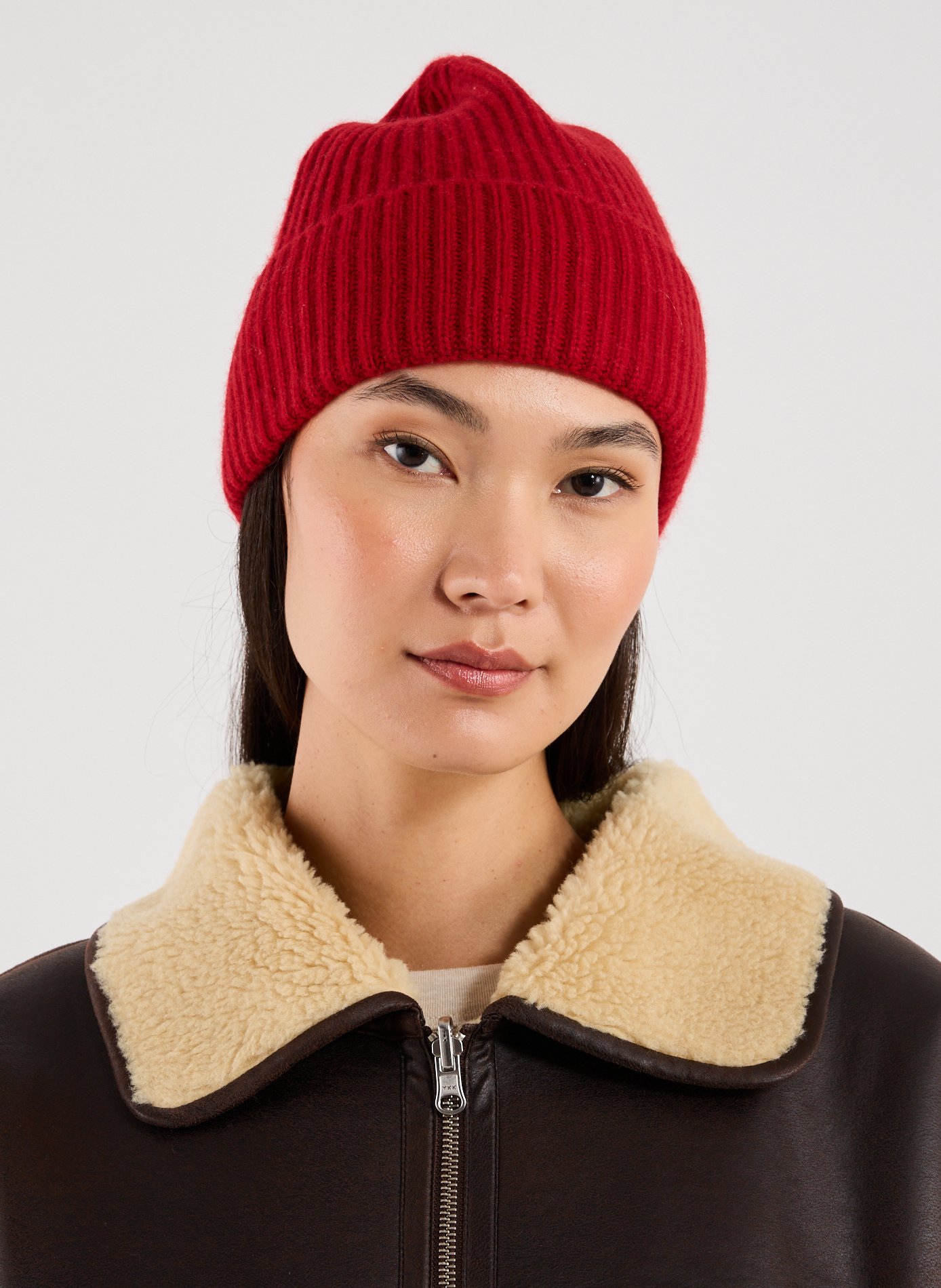 Bonnet côtelé en cachemire SAISON 1865 Rouge