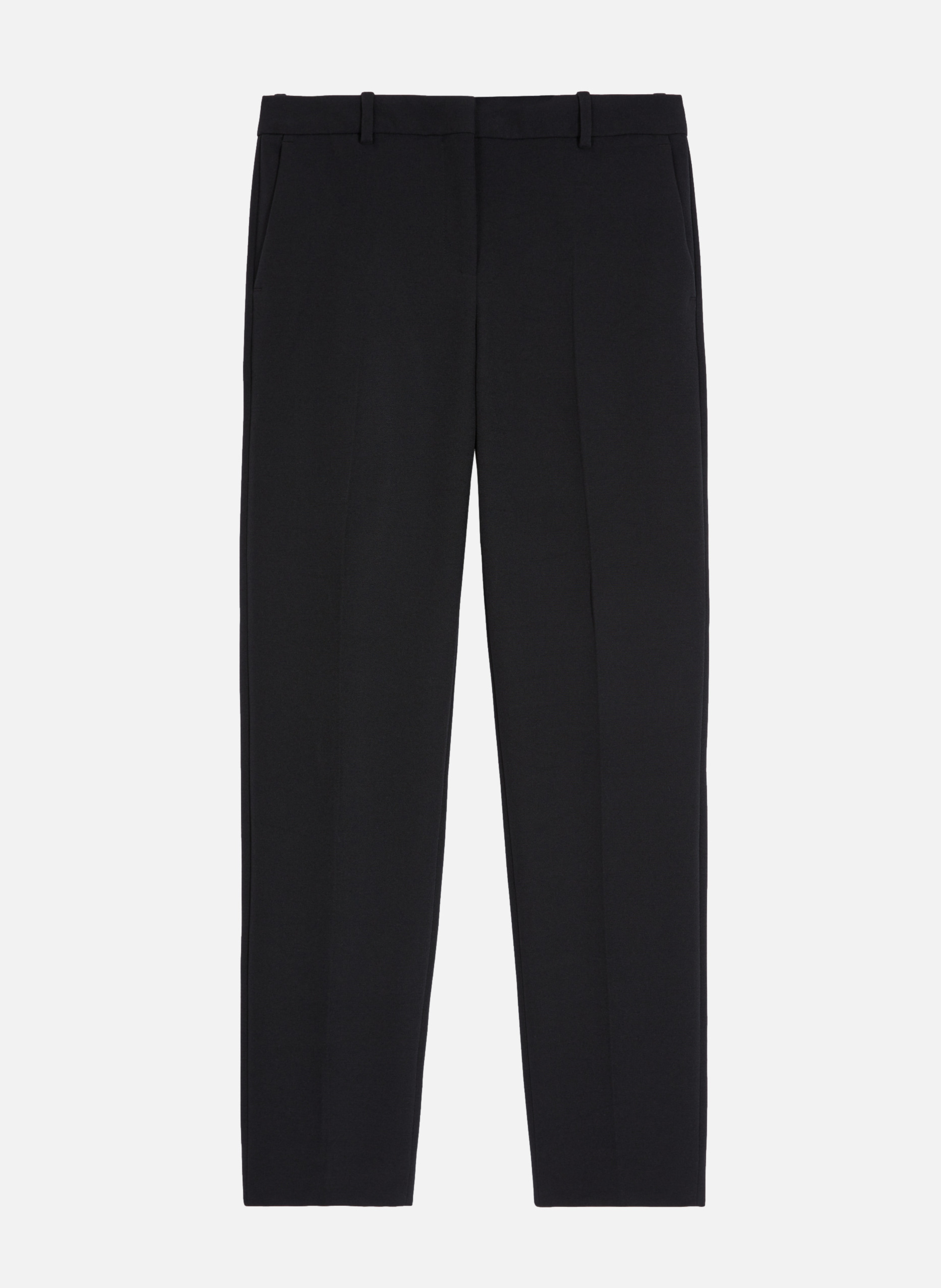 Pantalon tailleur en crêpe coupe ajustée Noir
