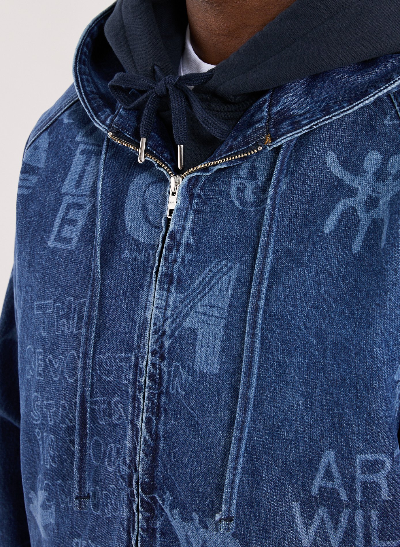 Oversized cotton hooded jacket ARTE ANTWERP Blue