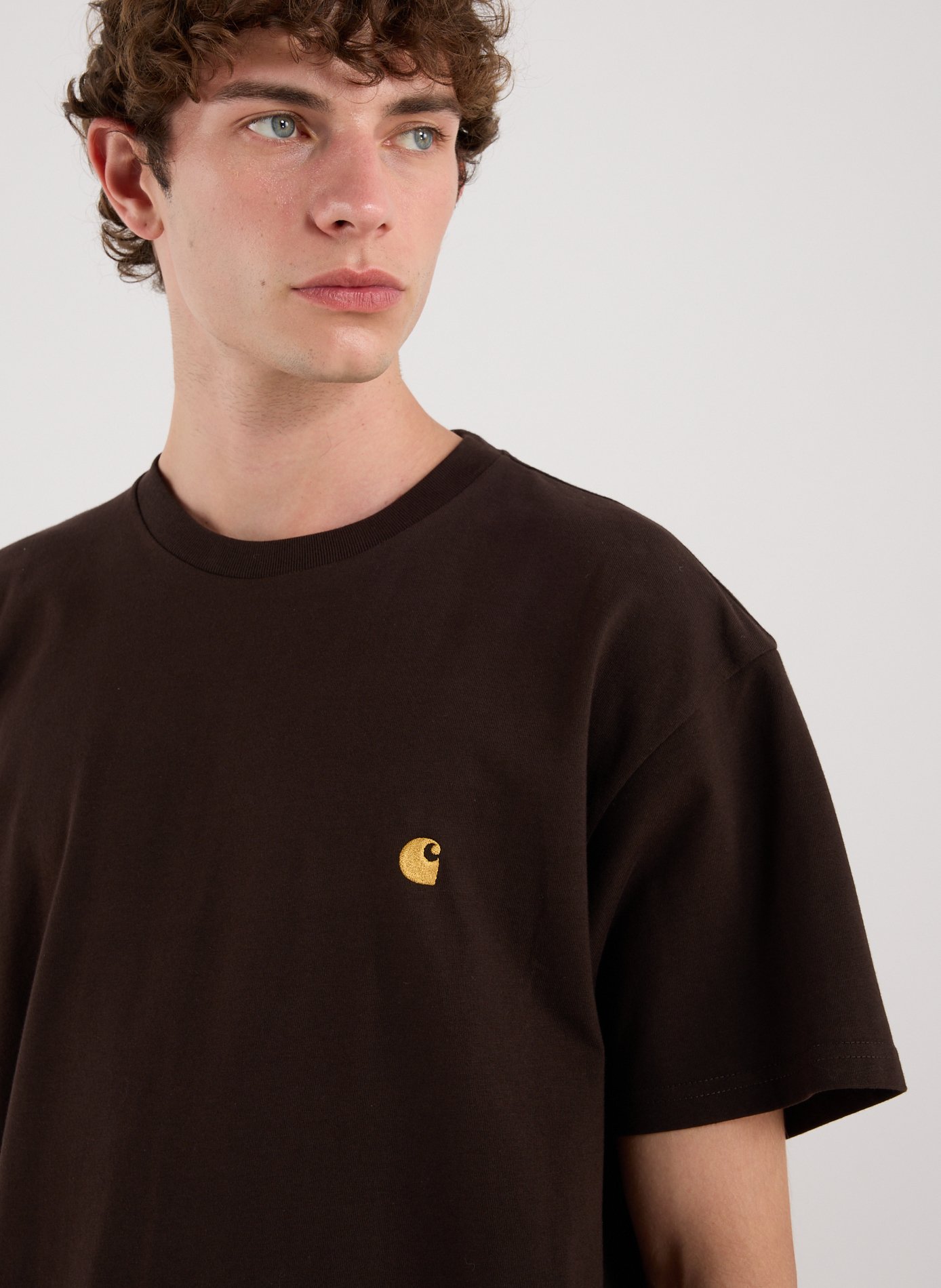 Straight-fit cotton T-shirt CARHARTT WIP Brown