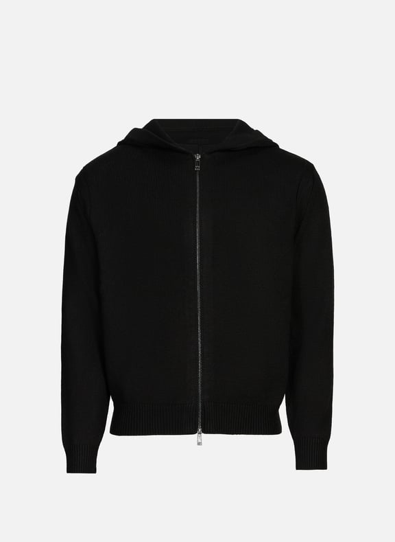 Hooded wool and cotton blend vest Black by ARMANI EXCHANGE ARMANI EXCHANGE Hooded wool and cotton blend vest Black