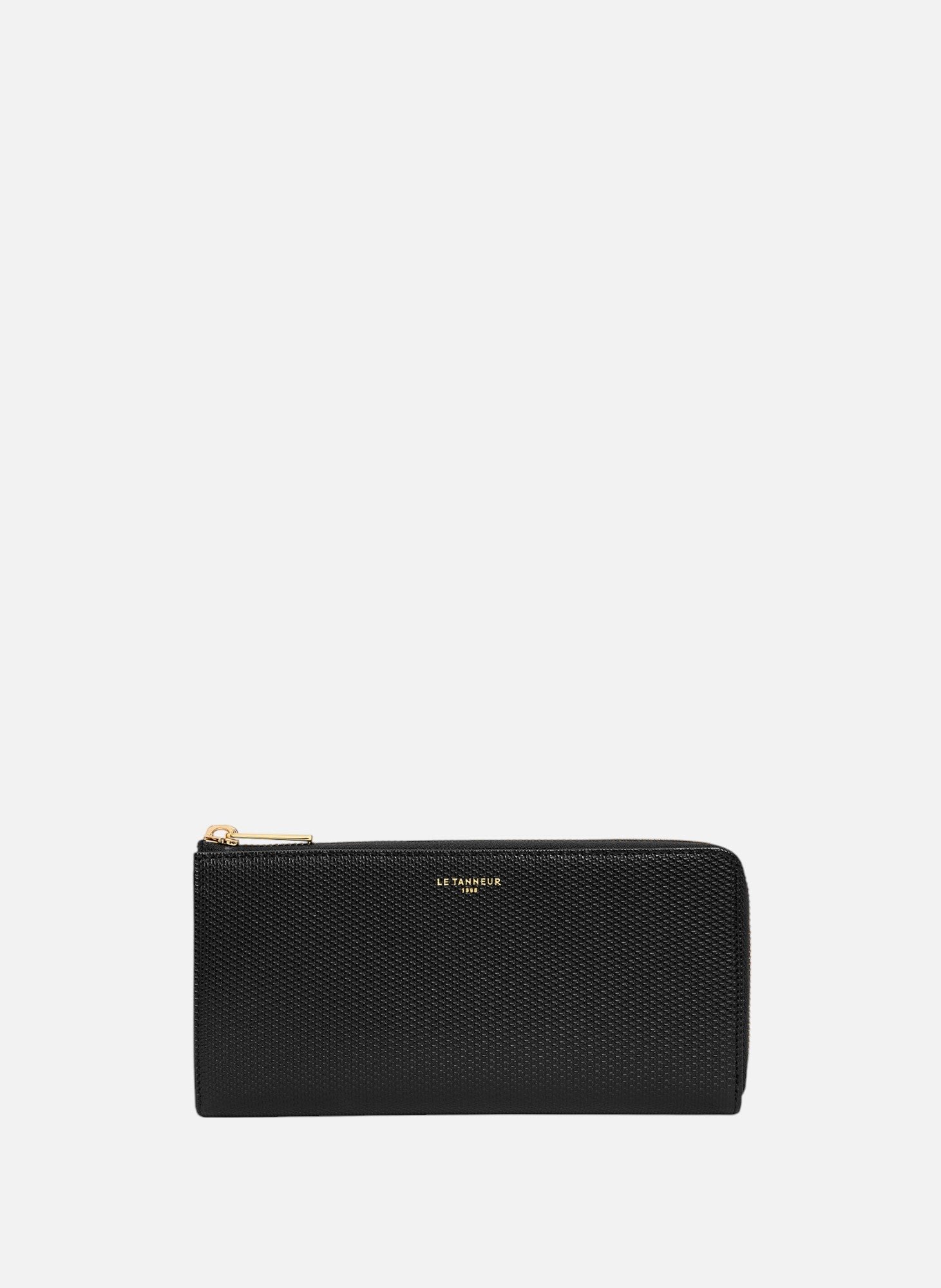 LE TANNEUR Compagnon zippé emilie en cuir signature t Noir