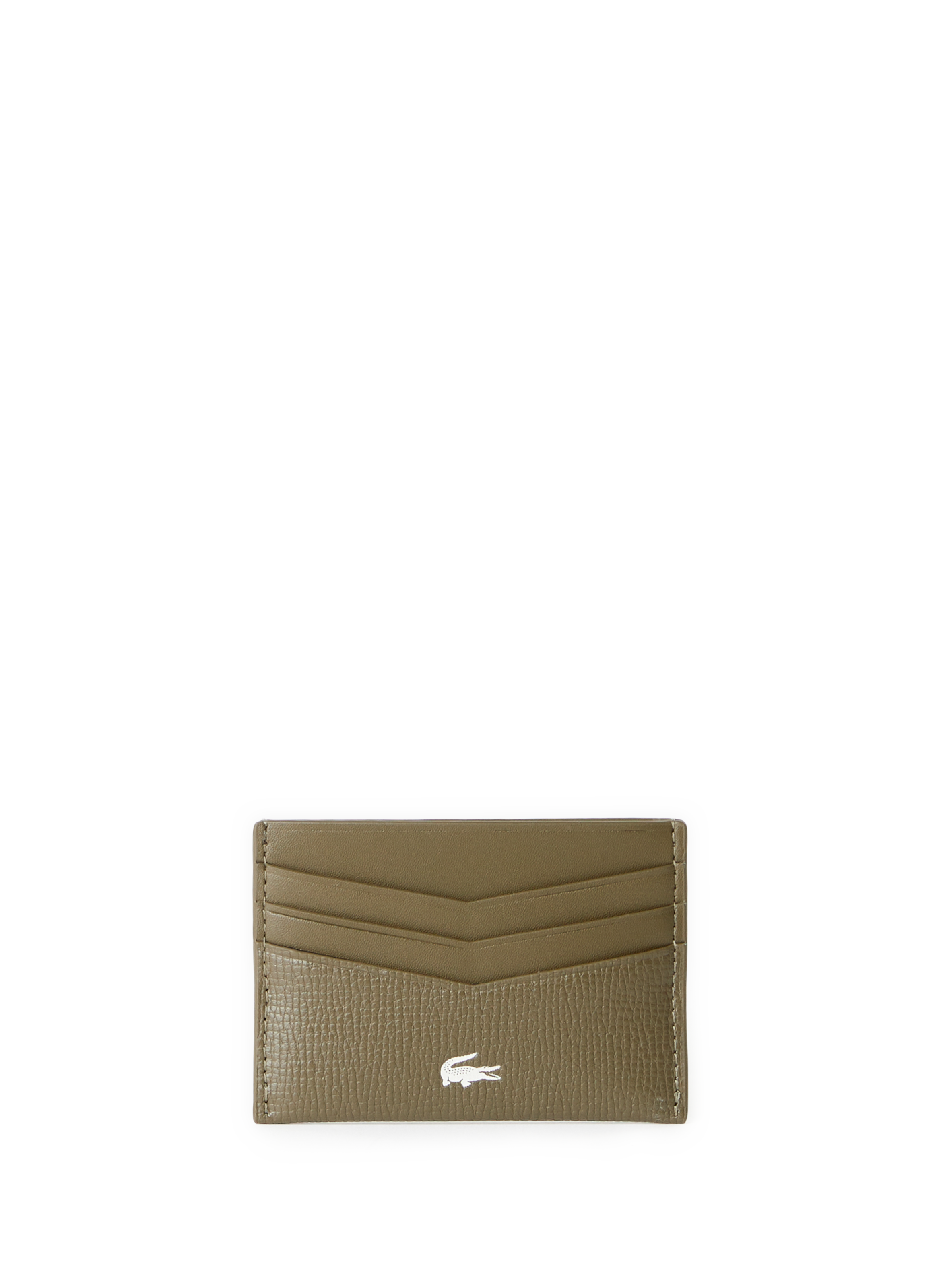 Ossian leather card holder LACOSTE Khaki