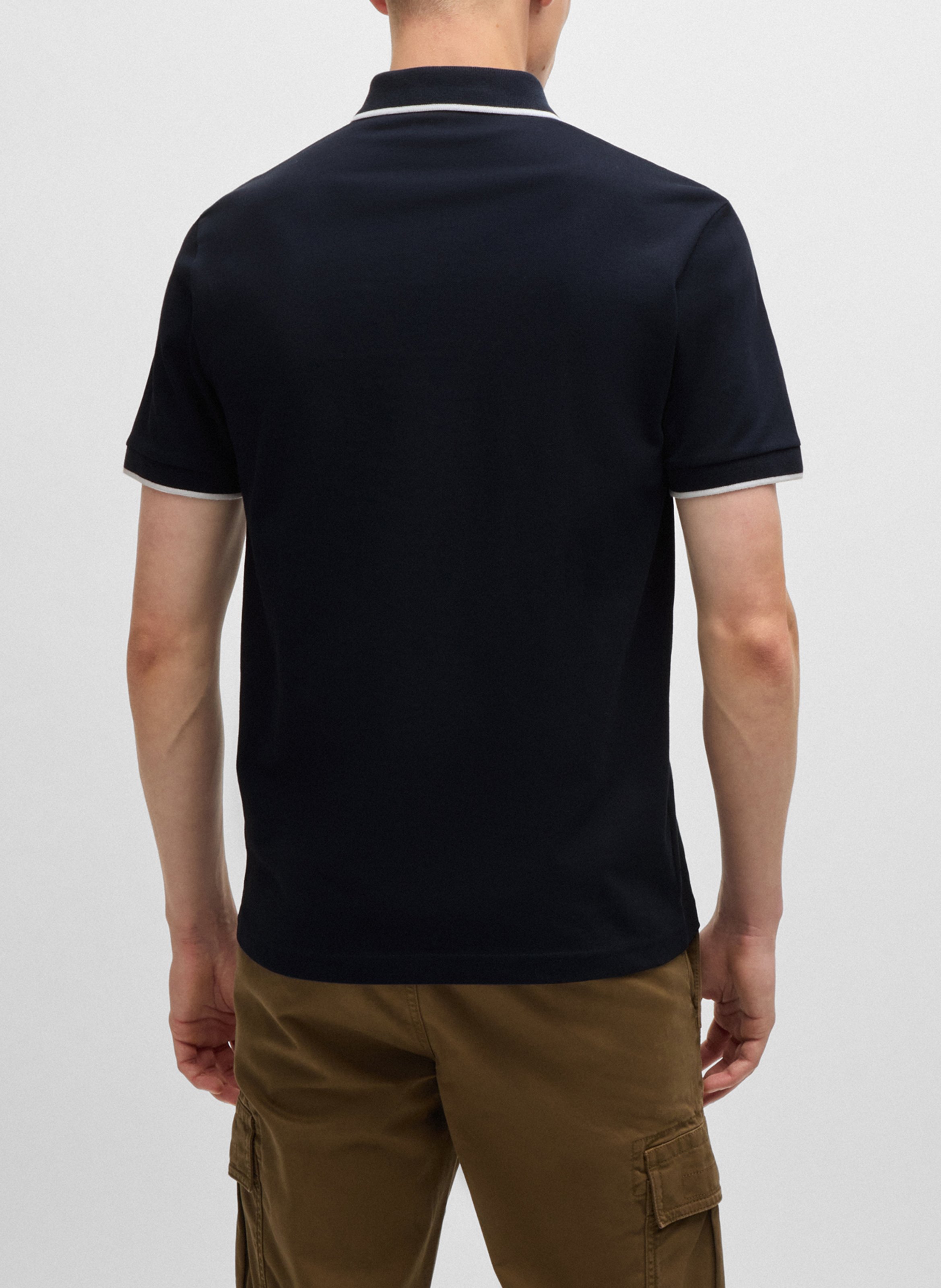 Polo slim-fit en coton stretch BOSS Bleu