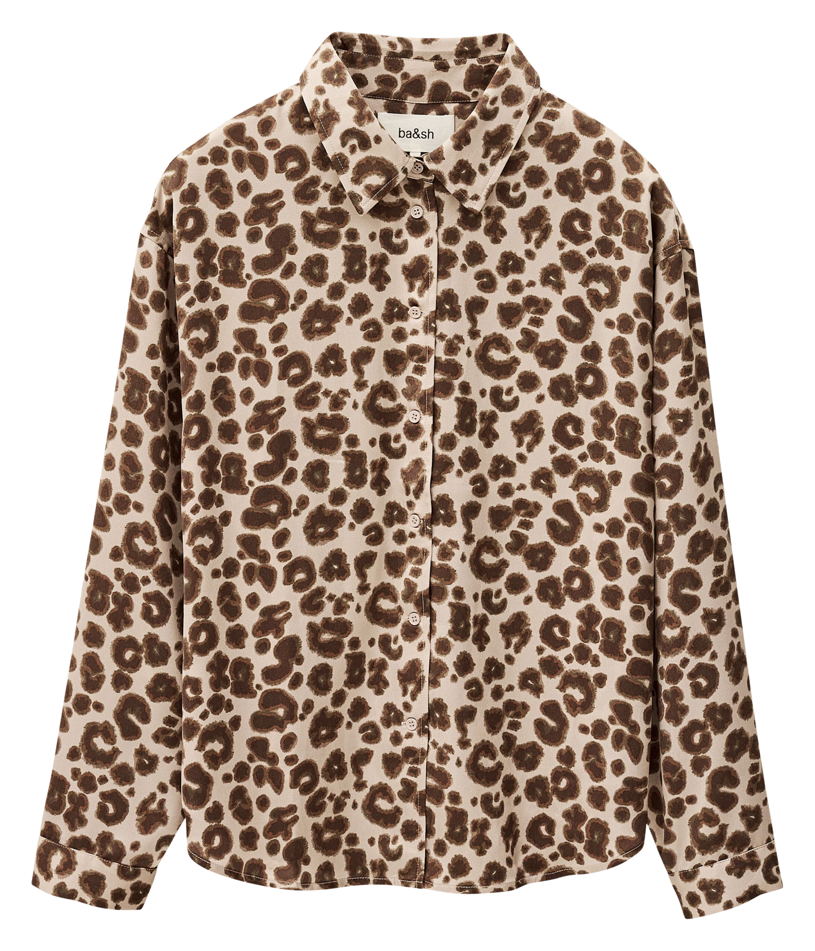 Chemise col classique à imprimé léopard billie BA&SH Beige