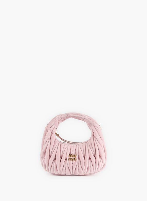 Mini wander velvet handbag Pink Miu miu - Women | Printemps Mini wander velvet handbag Pink Miu miu - Women | Printemps
