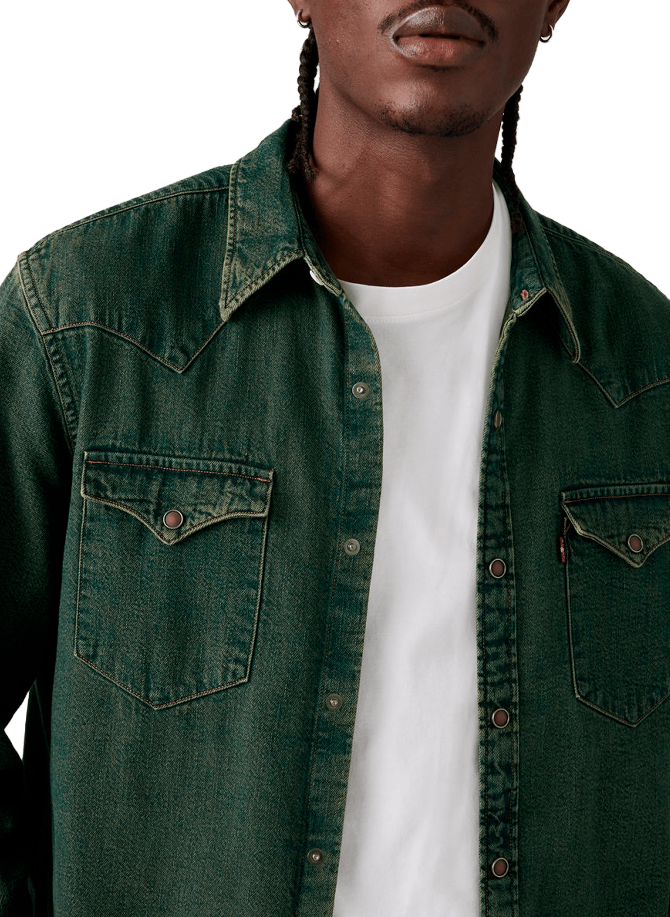 Chemise droite en coton LEVI'S Bleu