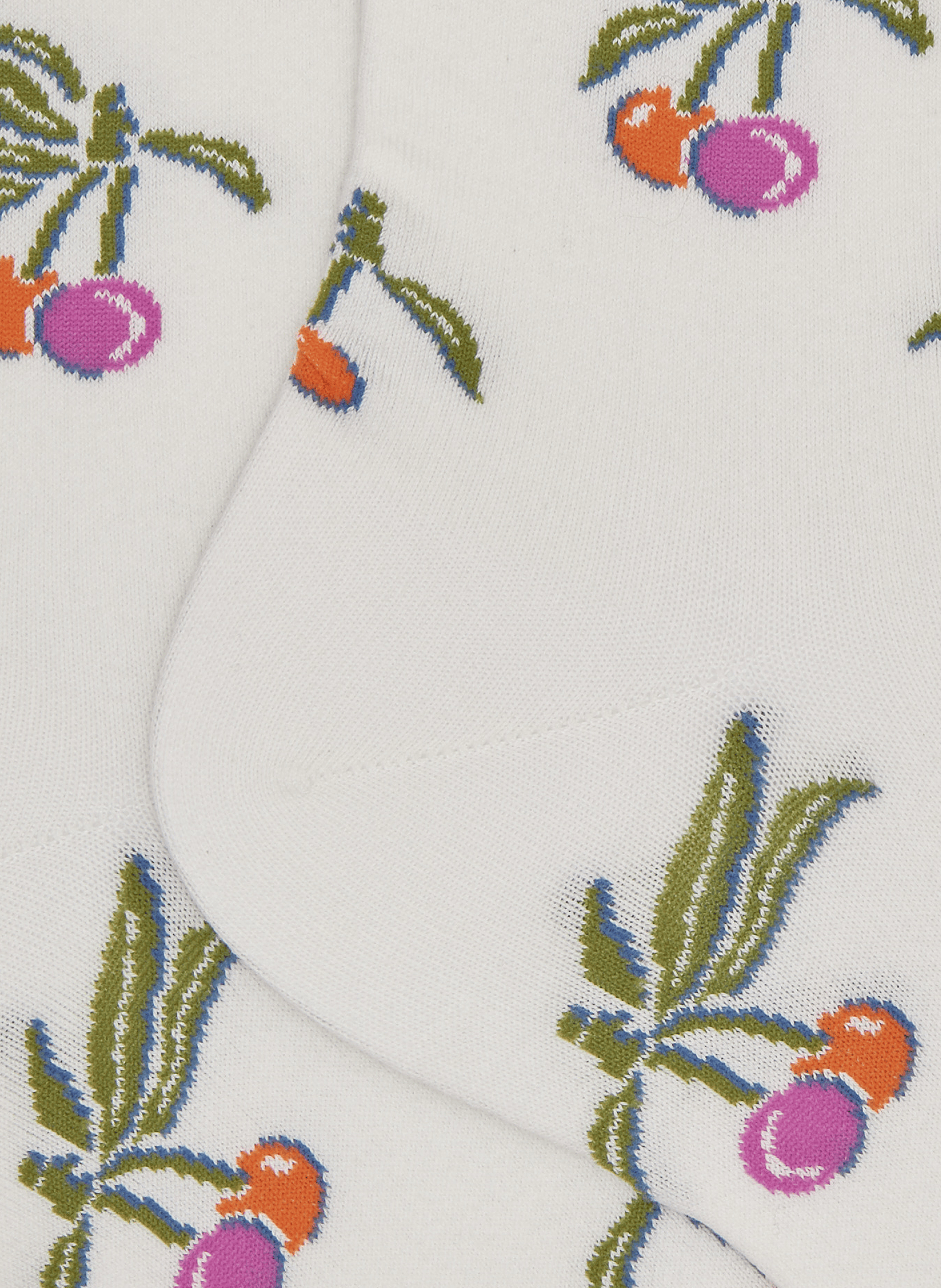 Mid-high cherry patterned cotton blend socks DORÉ DORÉ White