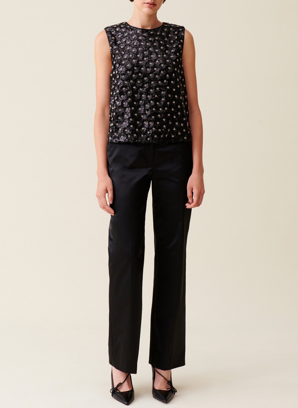 Top droit à sequins CLAUDIE PIERLOT Noir