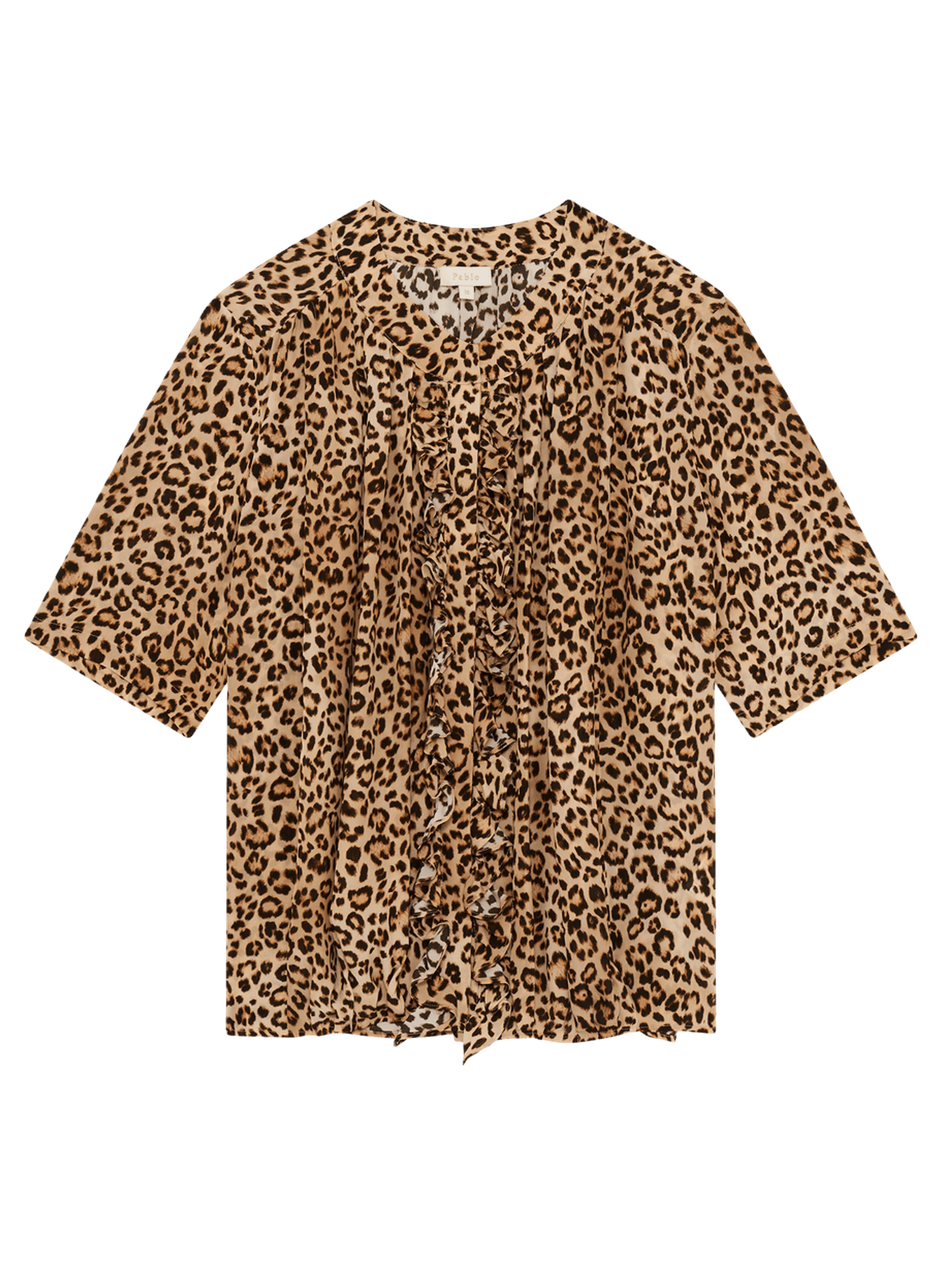 Chemise léopard à volants - catia PABLO Rose