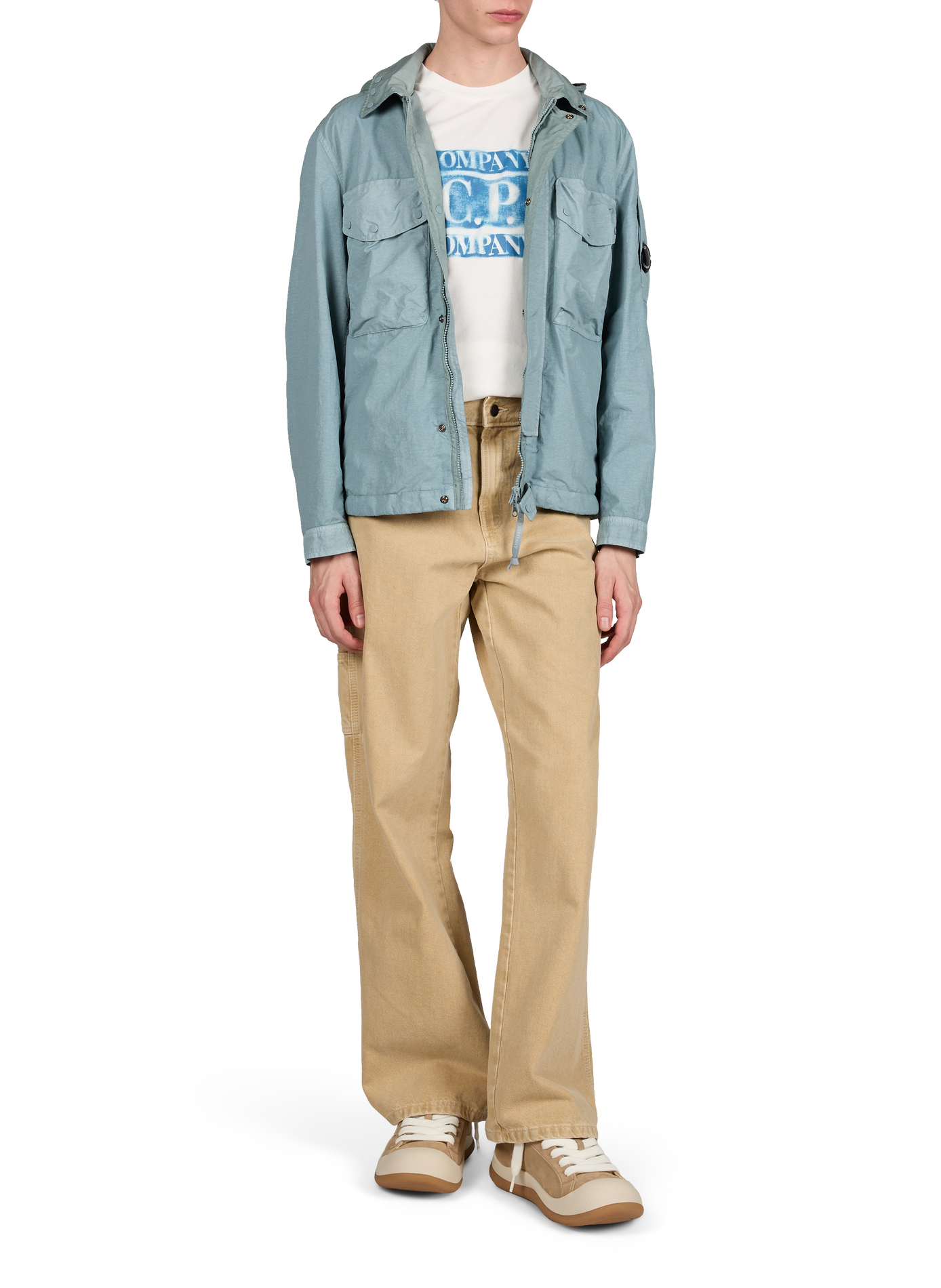 Hooded overshirt with integrated glasses CP COMPANY Blue