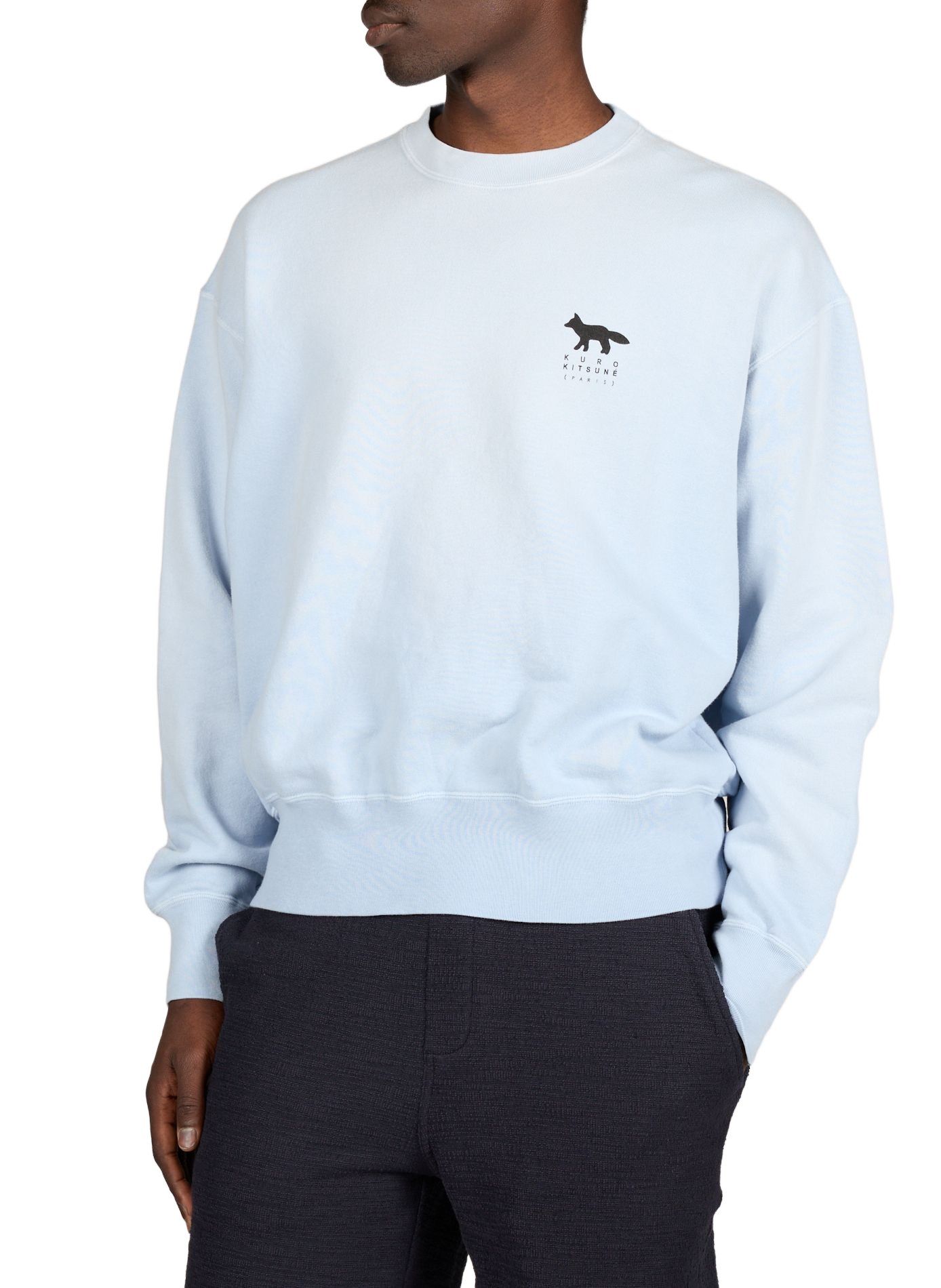 Round neck cotton logo sweatshirt MAISON KITSUNÉ Blue