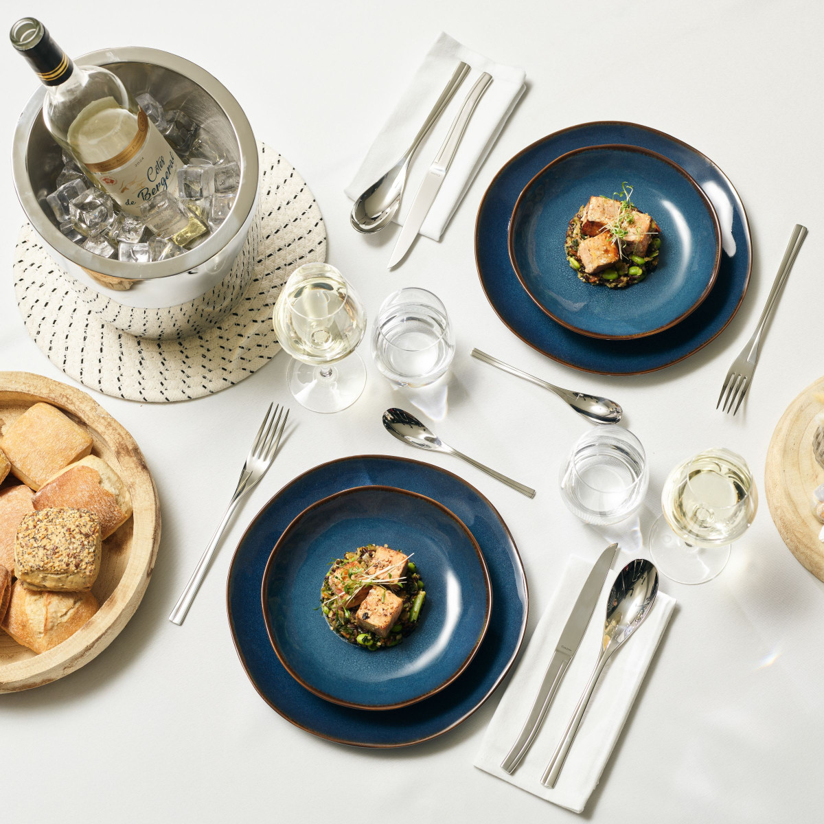 Vertigo - assiette dessert 21 cm (lot de 6) MEDARD DE NOBLAT Bleu